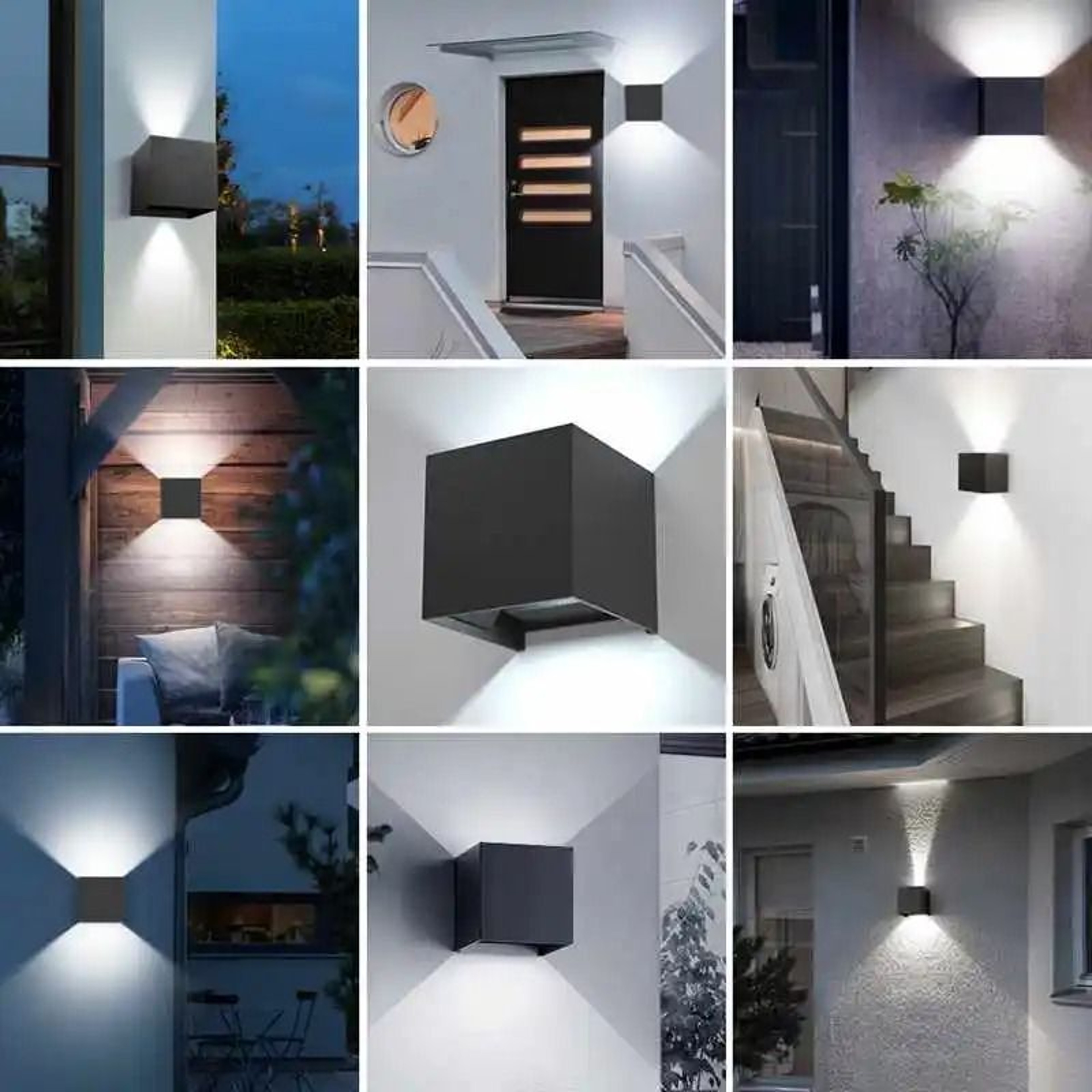 IP65 Waterproof Aluminum Cube LED Wall Lamp Adjustable 6W12W Indoor  Outdoor Surface Mount Sconce 4