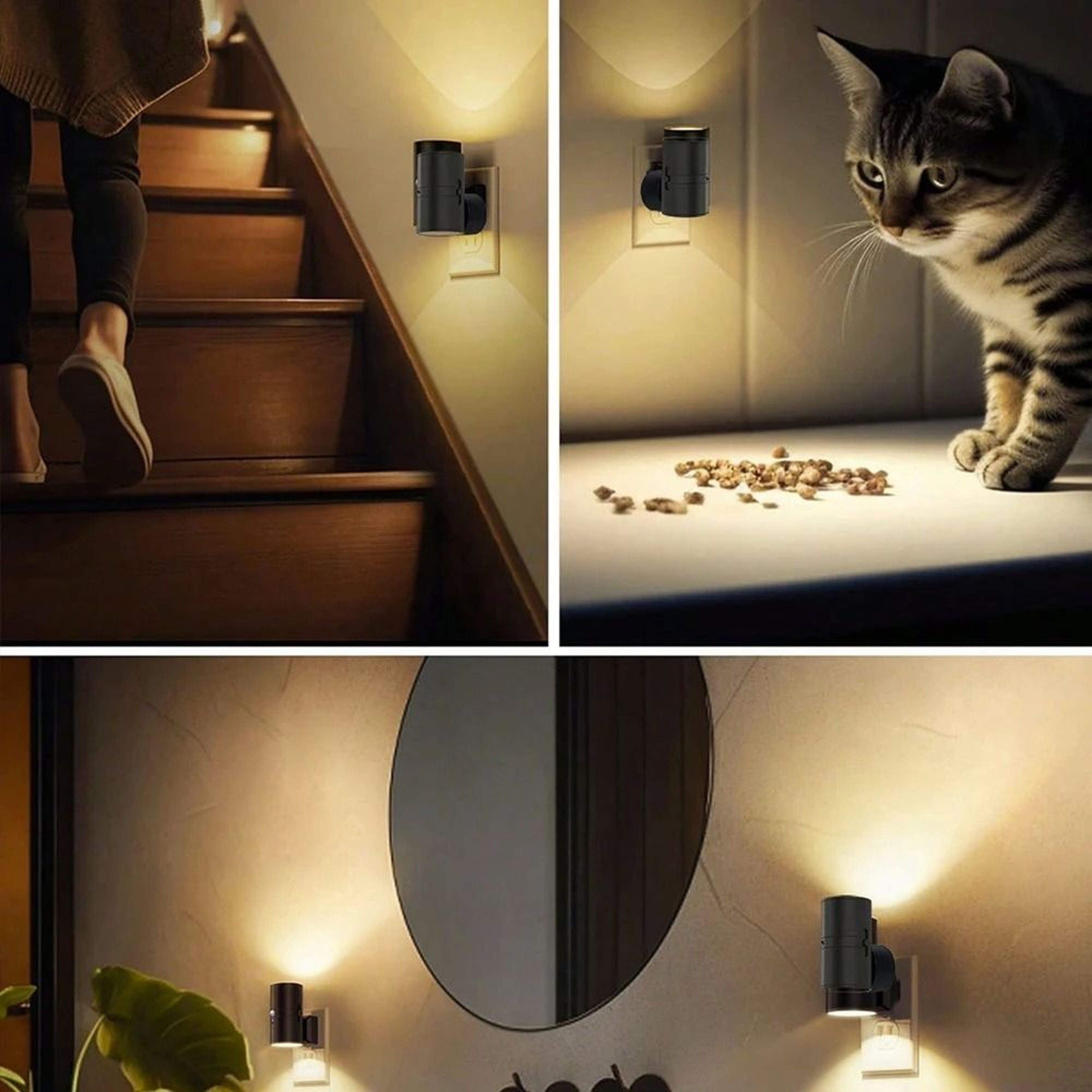 Cylindrical Dimmable LED PlugIn Night Light Smart Auto DusktoDawn Sensor For Hallways  Bedrooms 4