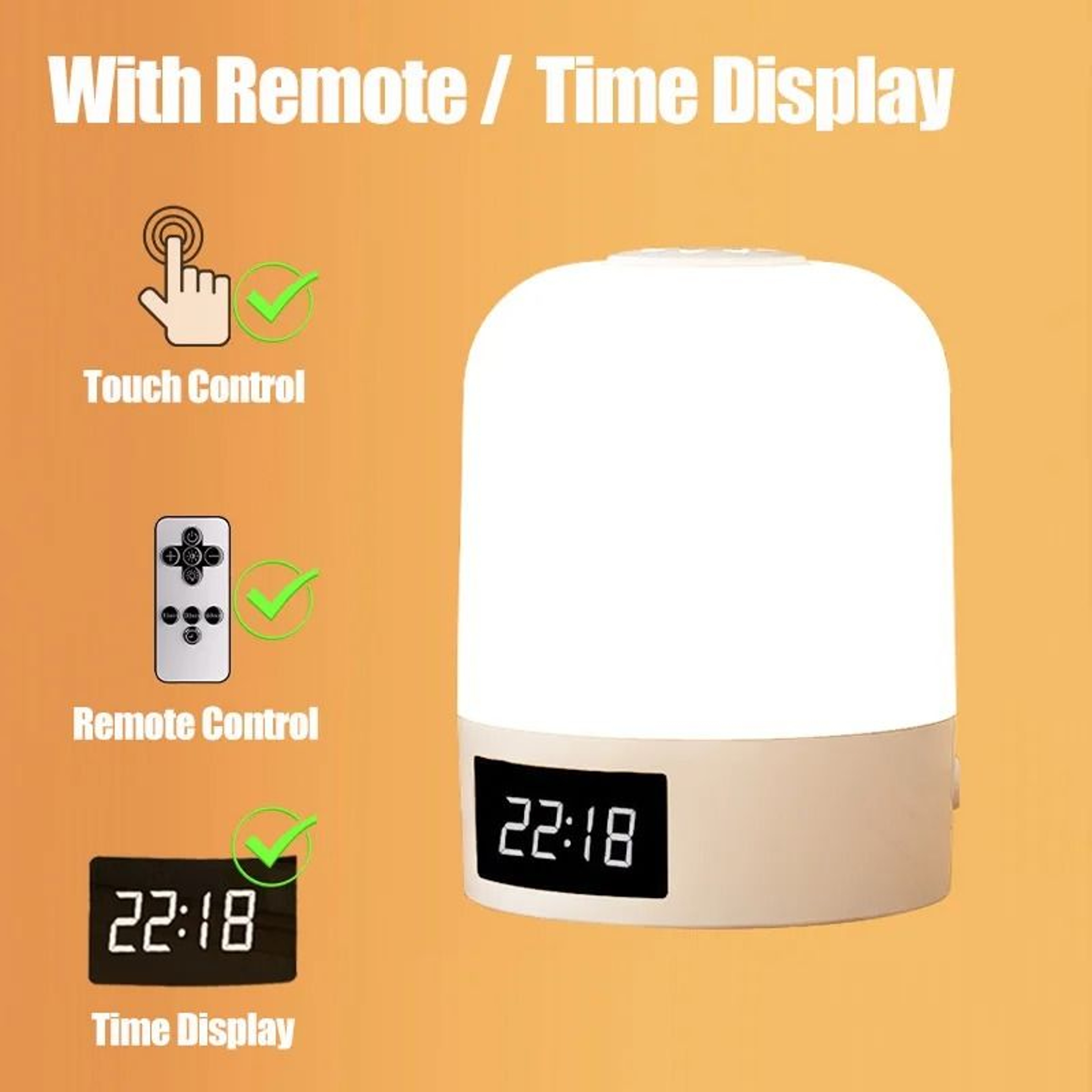 Touch Control Rechargeable 3Color LED Night Light Wireless Baby Nursery  Bedside Ambient Lamp 11