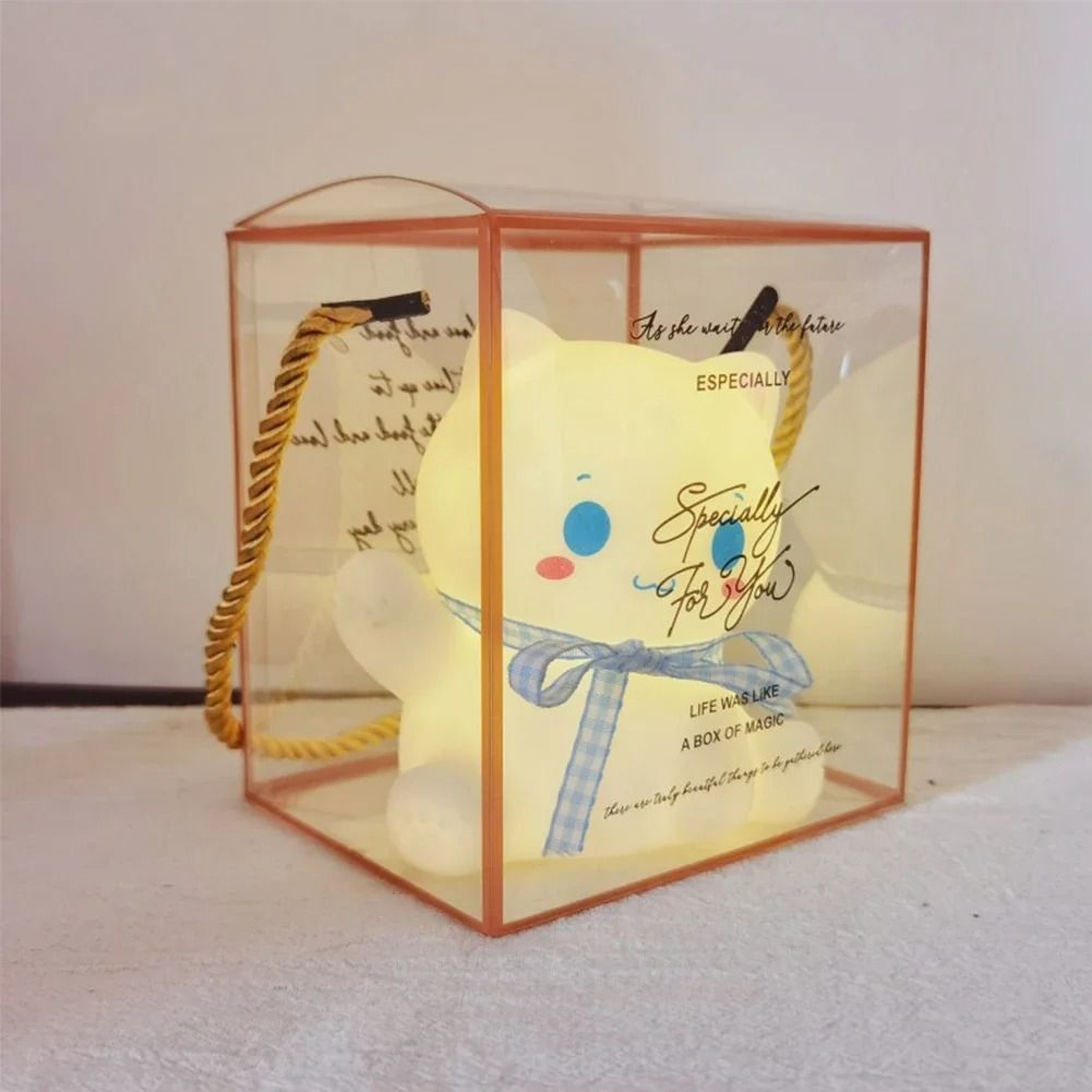 Big Face Silicone Rabbit Touch Night Light Cute Soft Cartoon LED Bedside Lamp For Kids 8