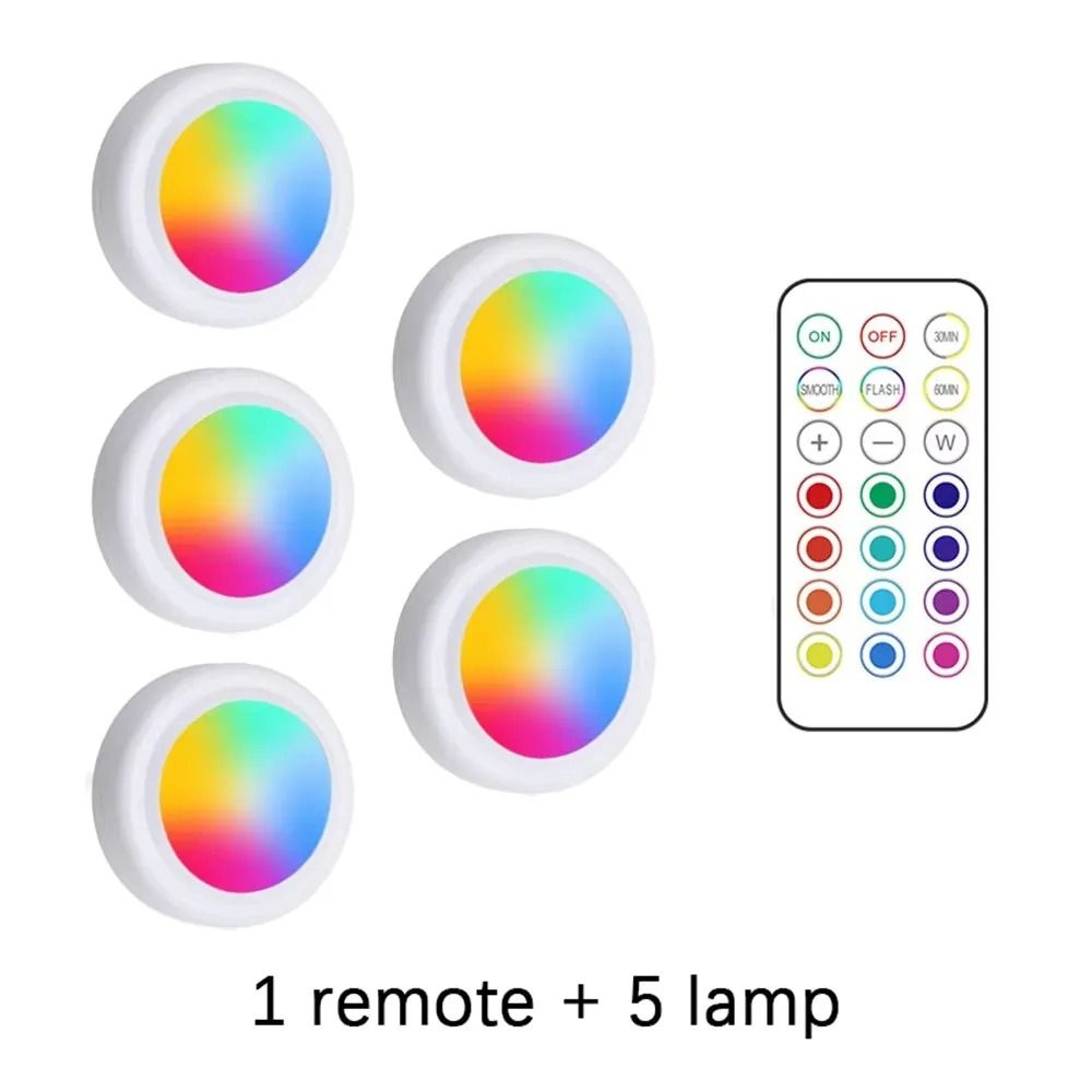RGB LED Wireless UnderCabinet Puck Lights RemoteControlled Dimmable Battery Lights For Kitchen  Clo 10