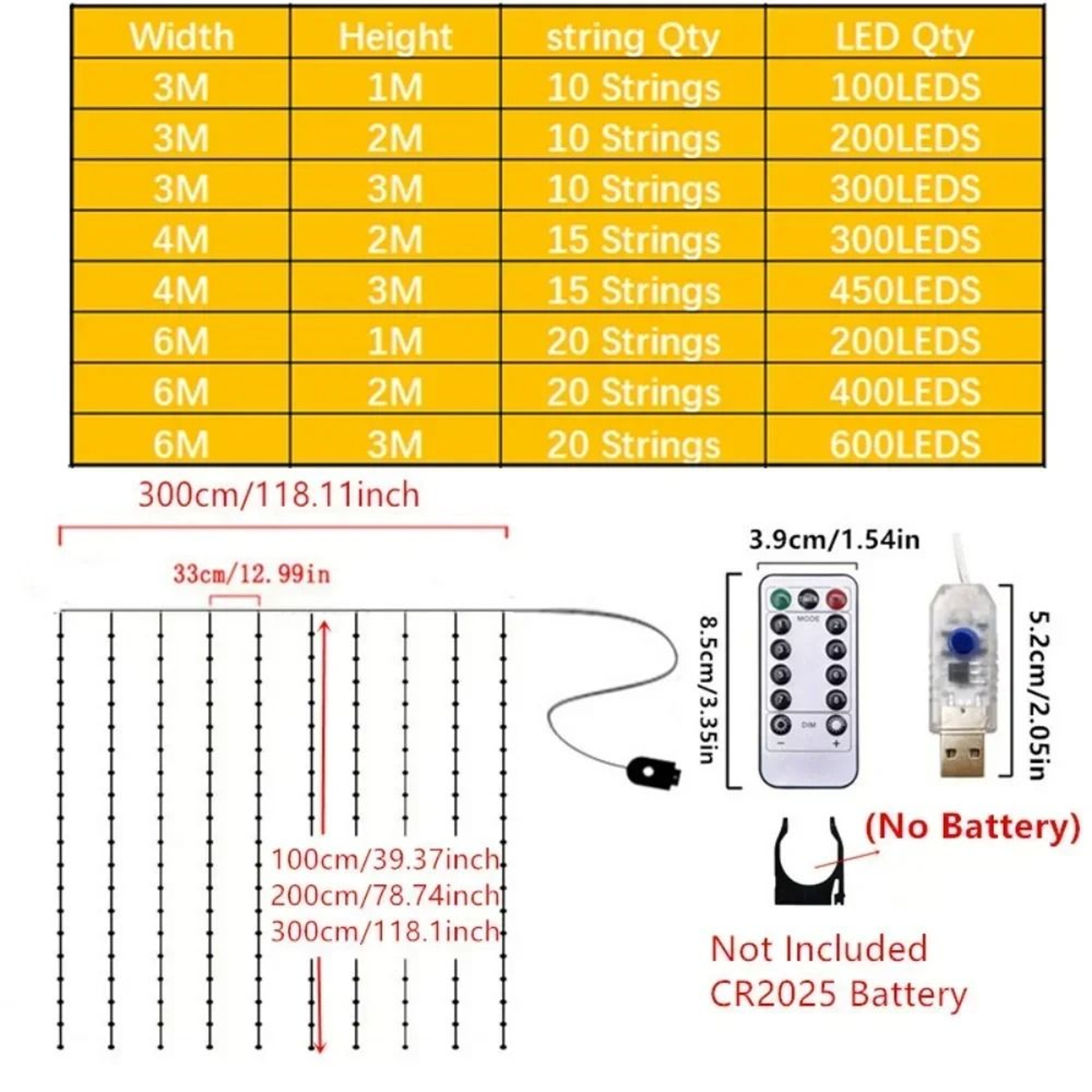 Remote Control USB LED Curtain String Lights 3M  4M  6M Fairy Lights For Home  Holiday Decor 4