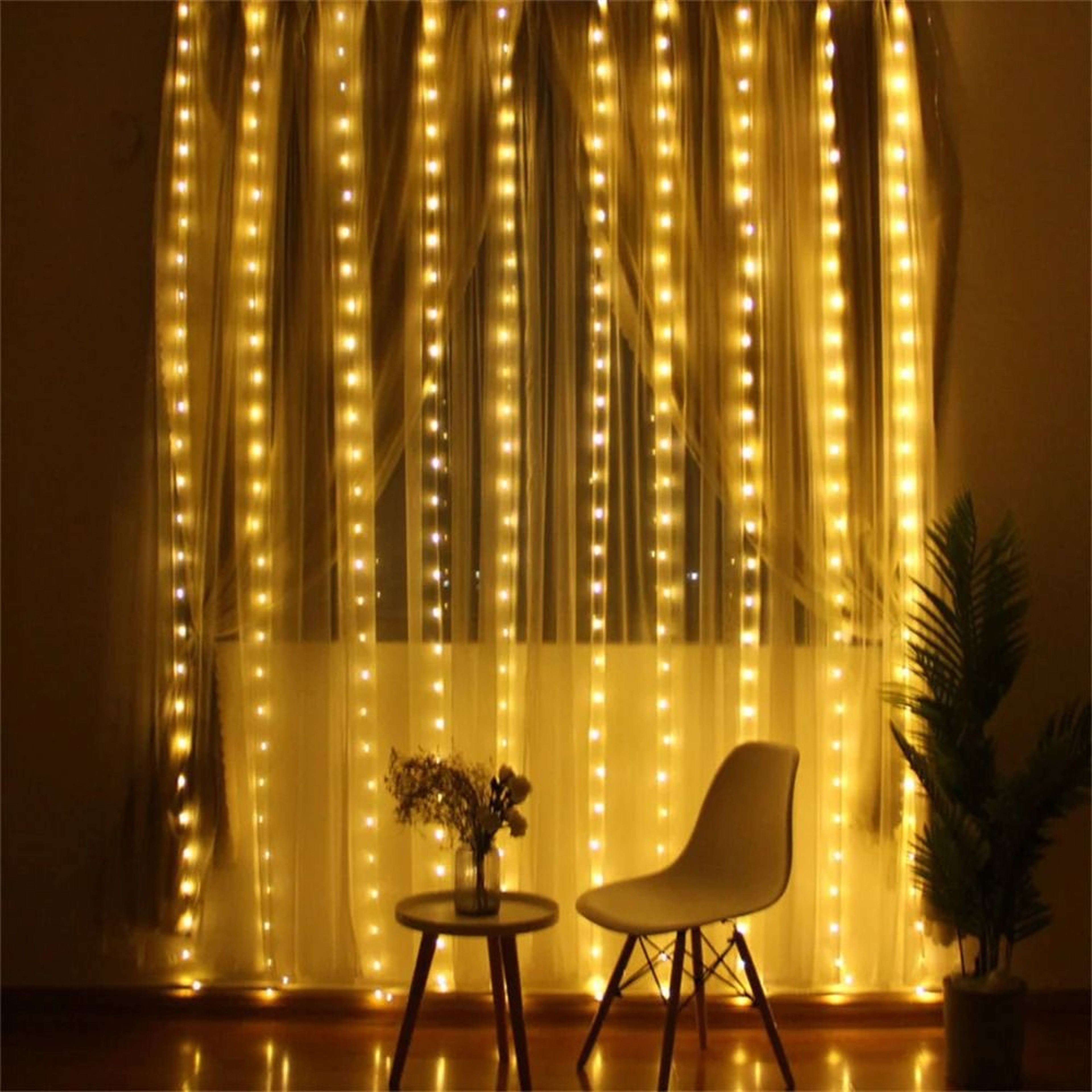 USB LED Remote Control Curtain Fairy Lights For Home  Events 7