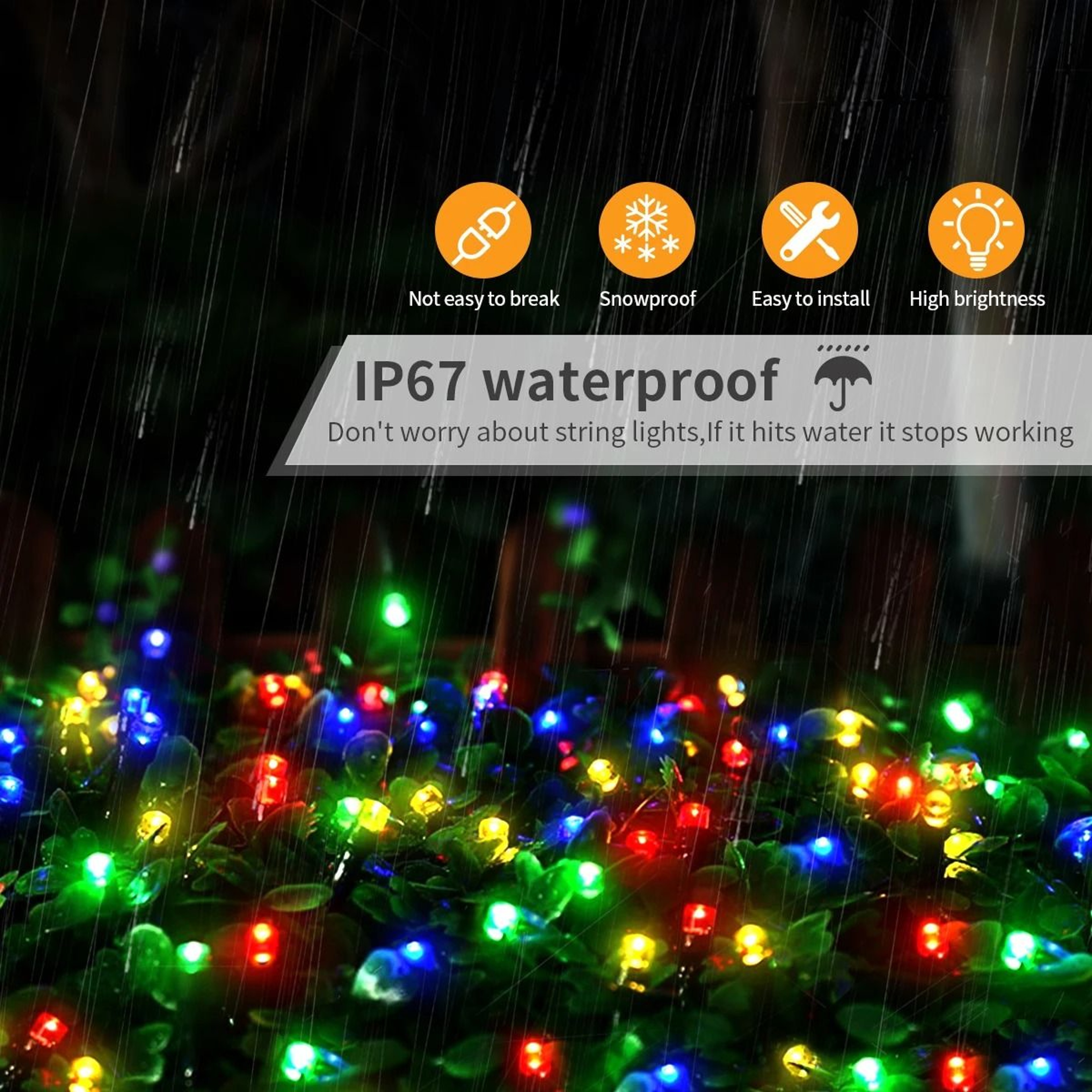 HighDensity Plugin LED Curtain Fairy String Lights For Garden  Event Decor 3