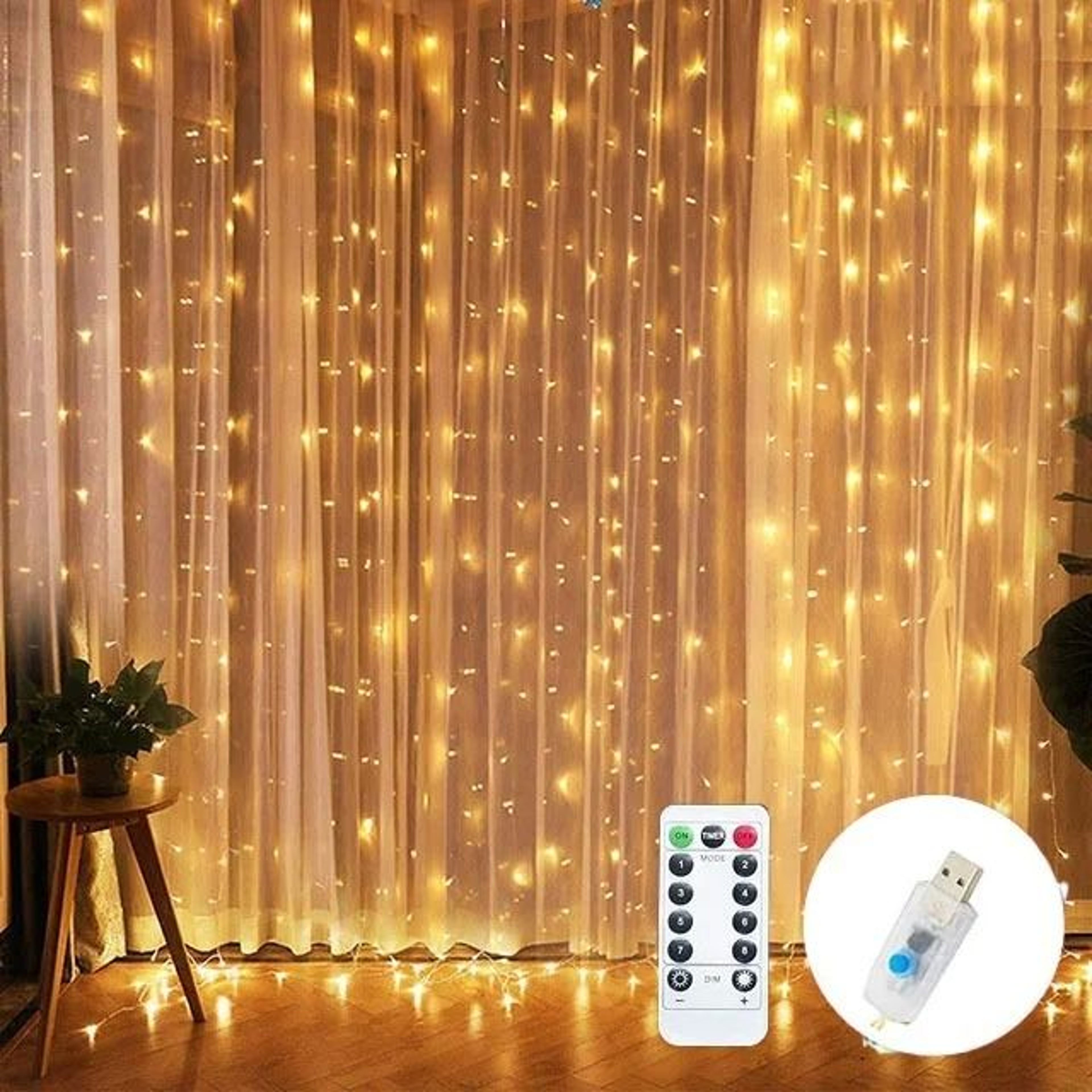 USB Remote Control LED Curtain Fairy Lights 3M4M6M For Bedroom  Holiday Decor 8