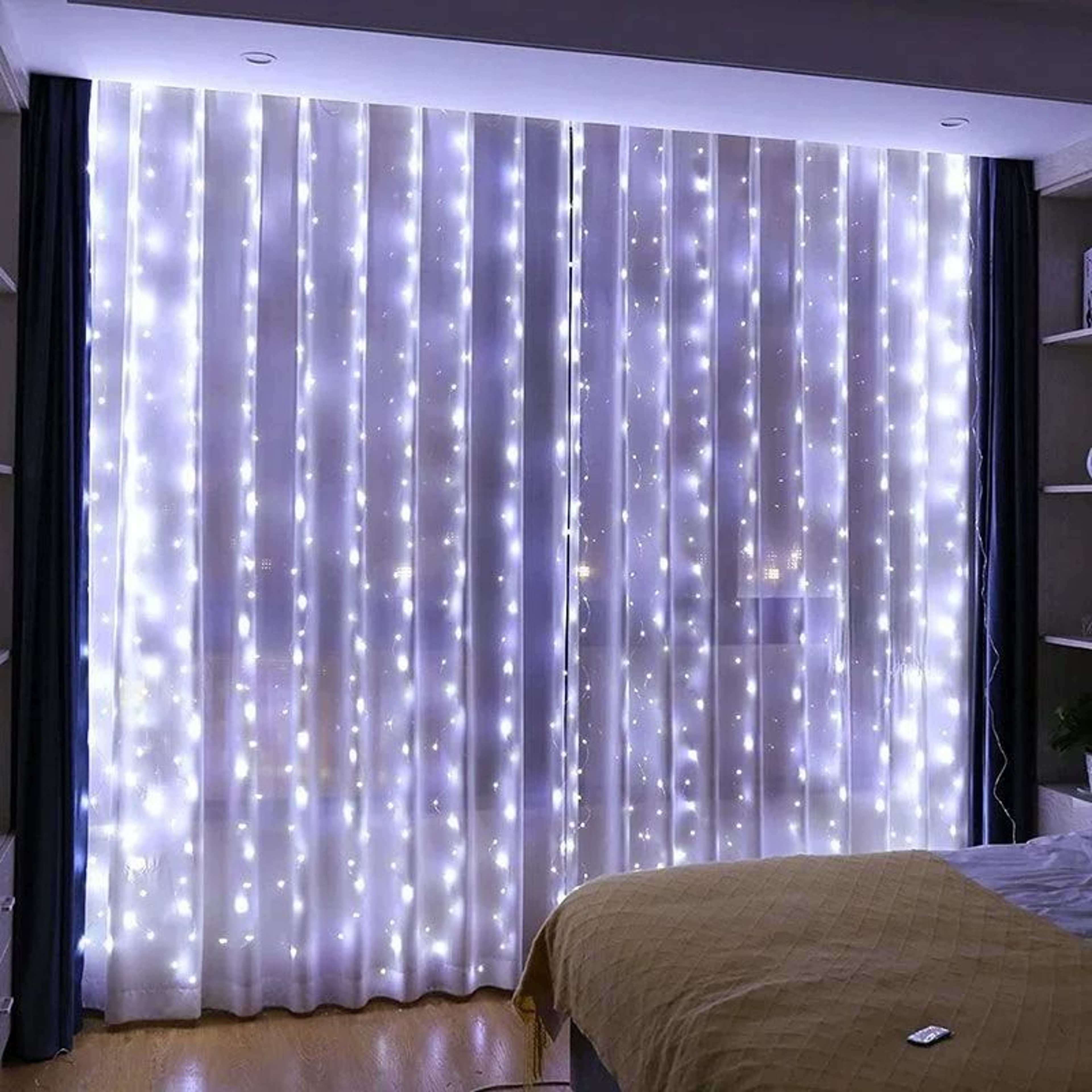 3M6M USB Remote Control LED Curtain Fairy Lights For Bedroom  Living Room Decor 2