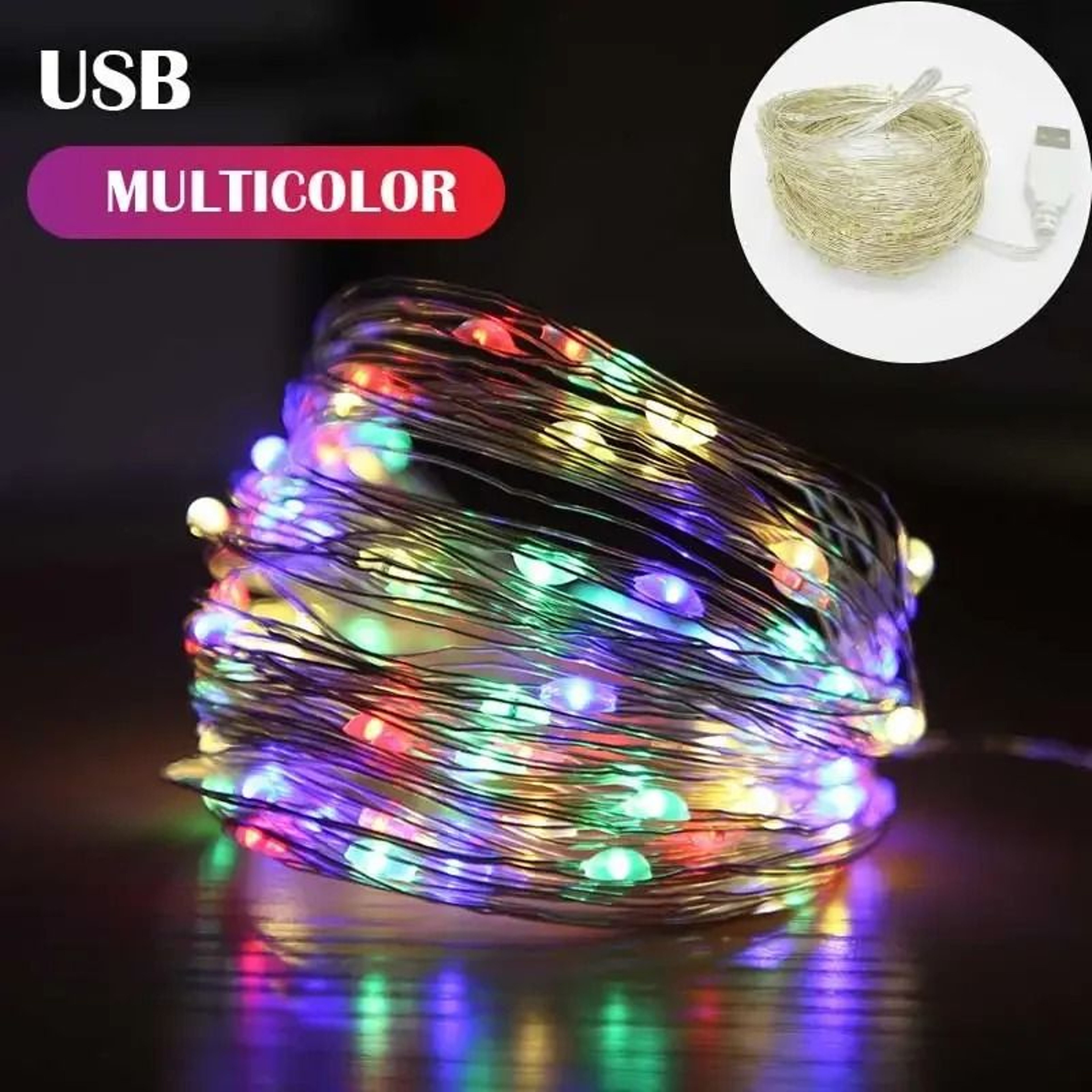 USB Powered Waterproof Copper Wire LED Fairy String Lights 5M10M For Curtain  Party Decor 7