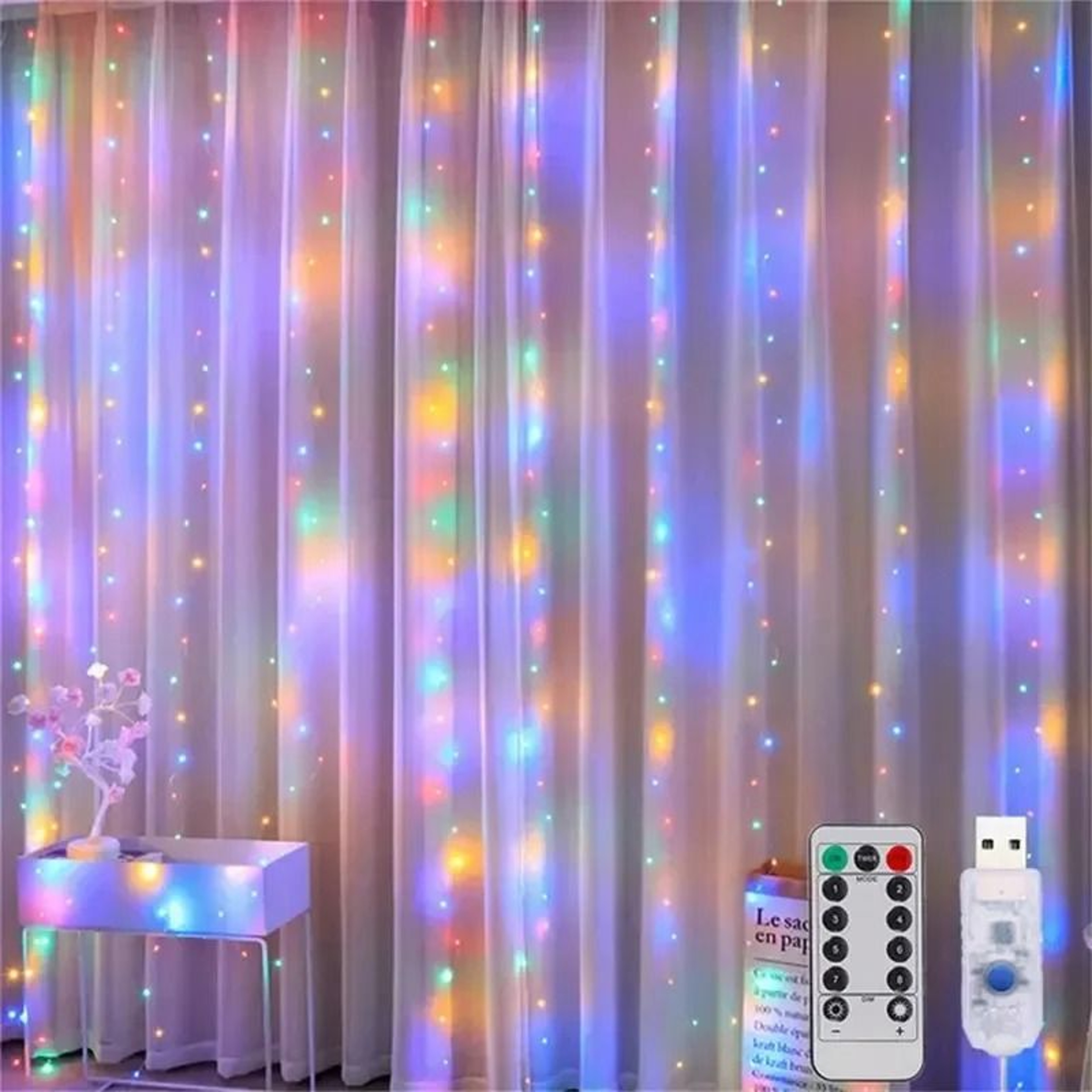 USB Remote Control LED Curtain Garland Fairy Lights 3M6M For Window  Party Decor 6