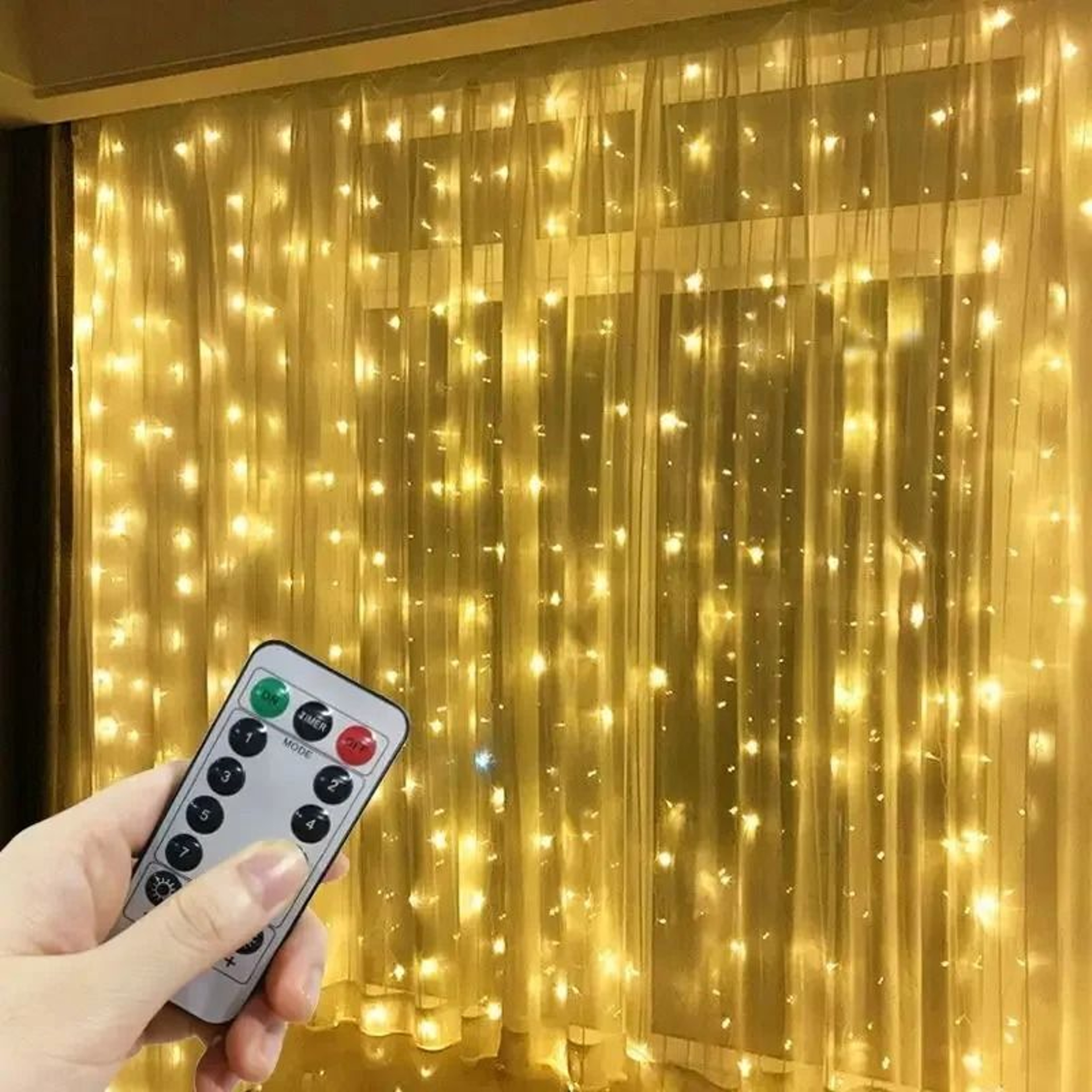 MultiSize USB Remote Control LED Curtain Fairy Lights 3M4M6M For Window  Party Decor 6