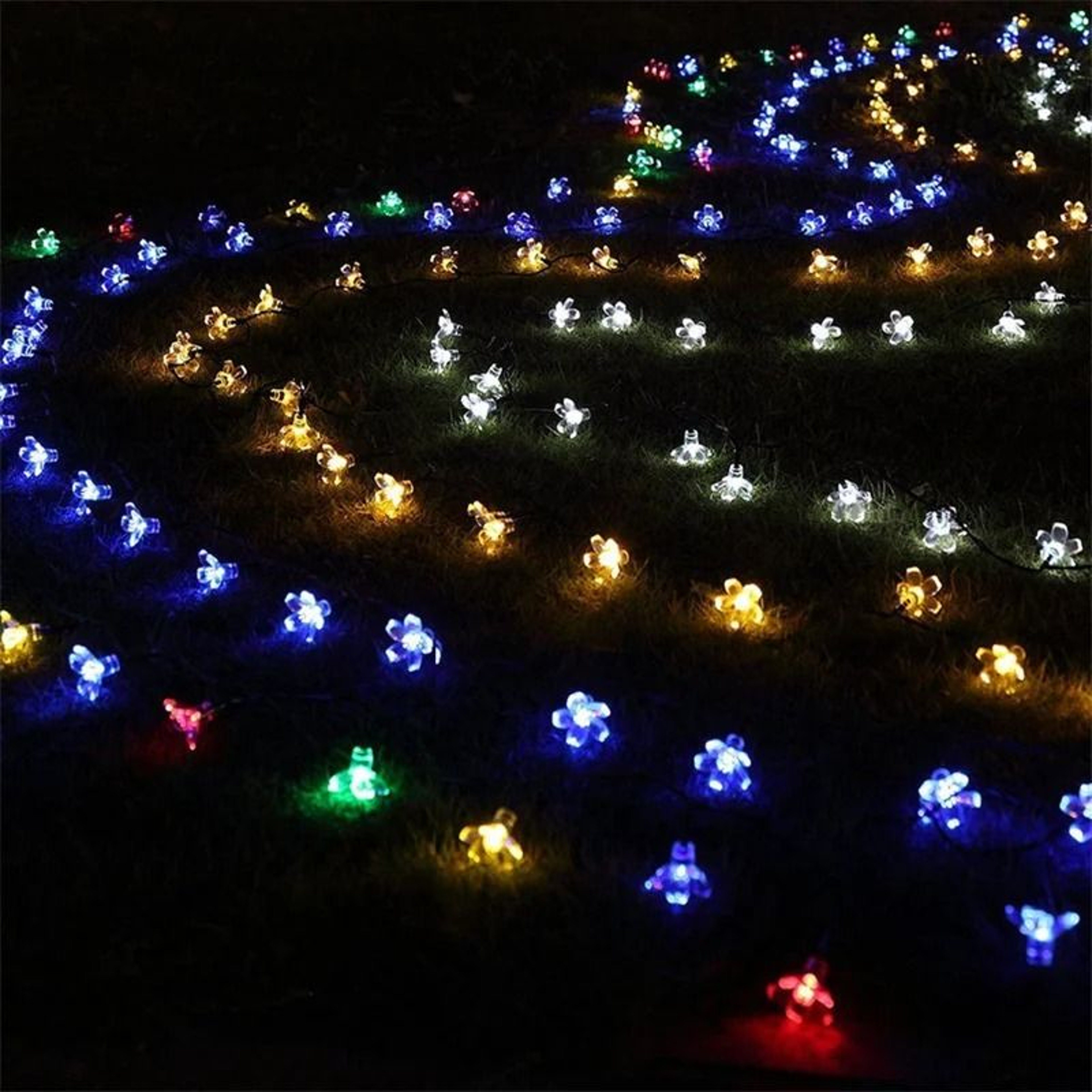 Outdoor Waterproof Solar Cherry Blossom LED String Lights For Patio Garden  Yard Decor 3