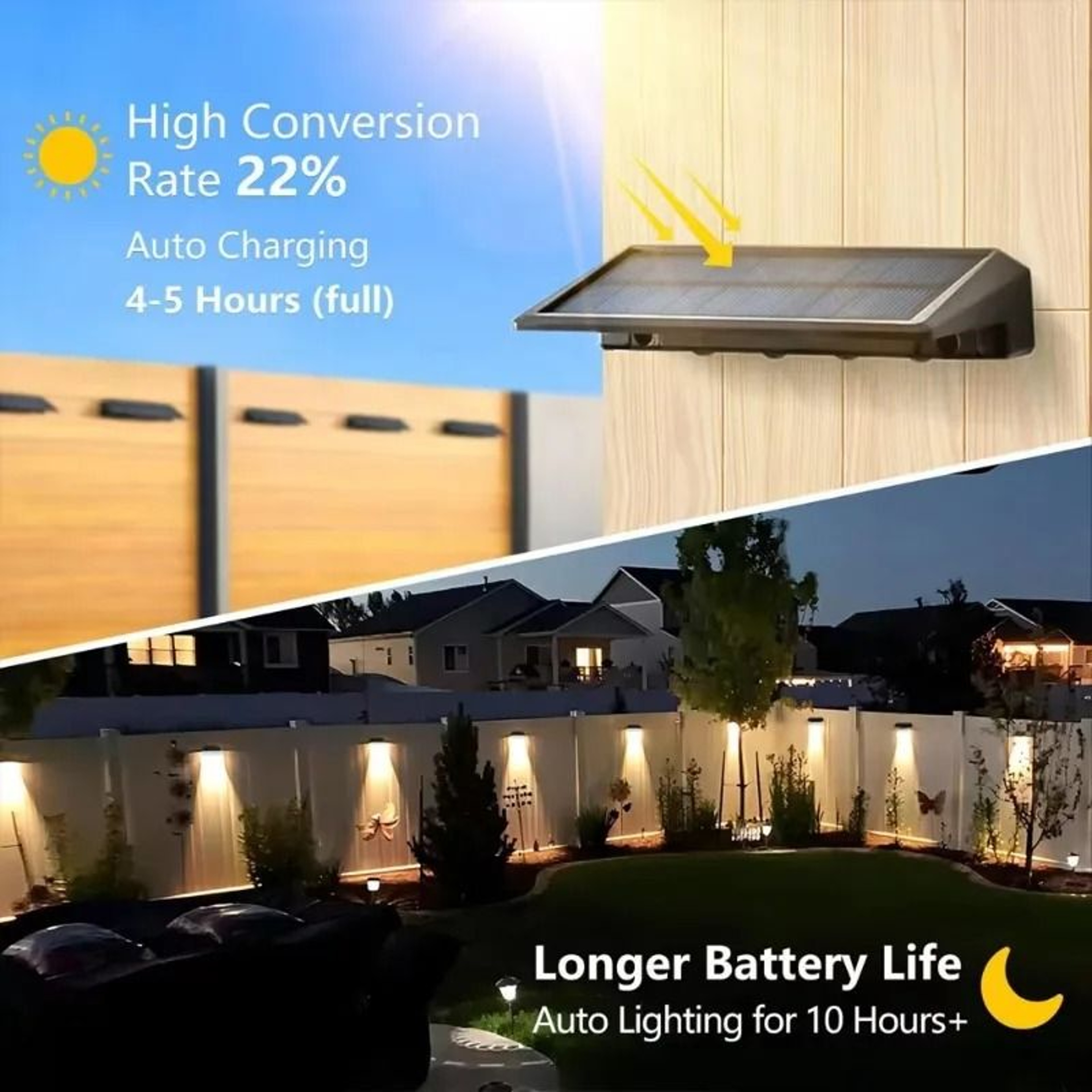 Outdoor Waterproof Solar Wall Sconce Lights For Home Garden Courtyard  Fence Decor 3