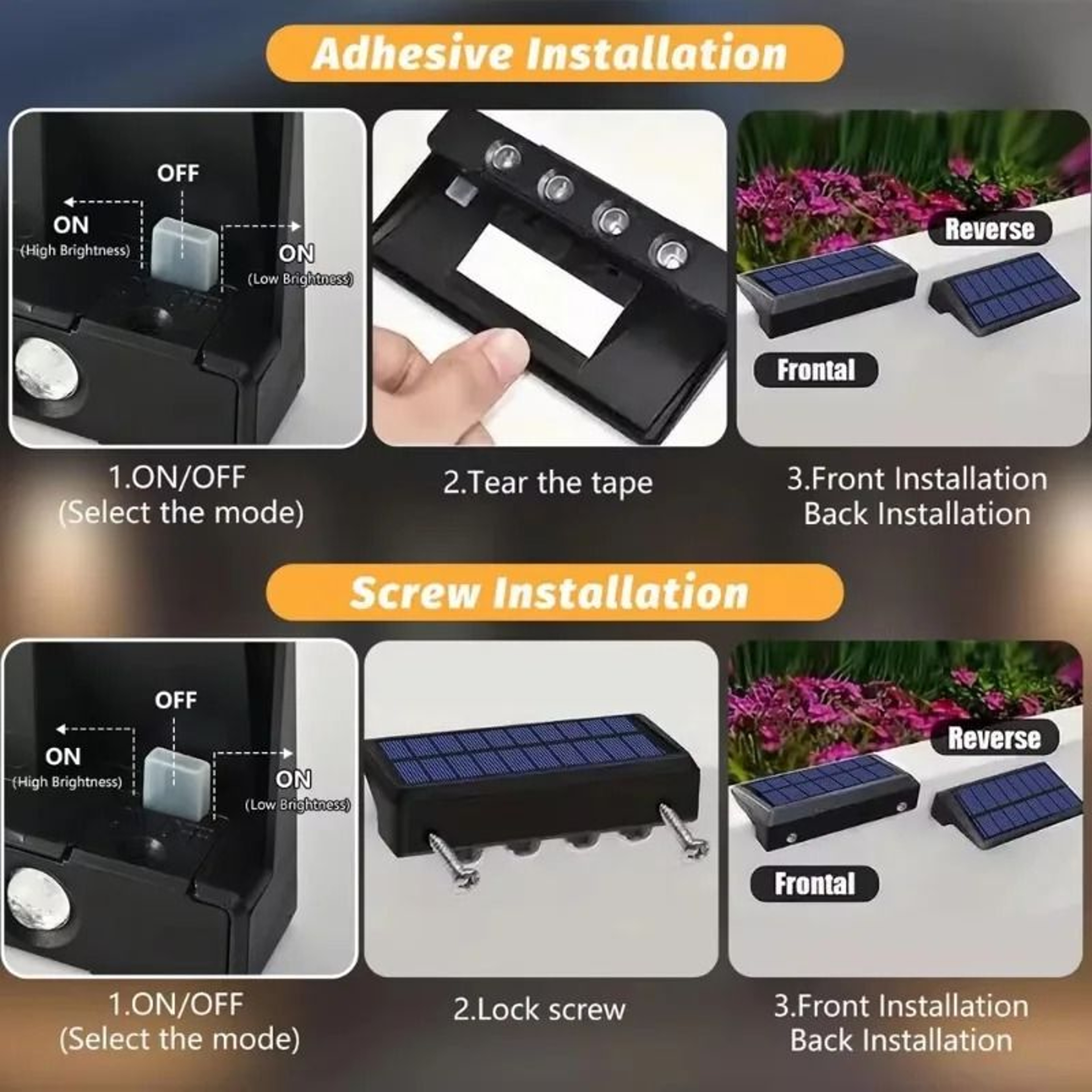 Outdoor Waterproof Solar Wall Sconce Lights For Home Garden Courtyard  Fence Decor 4