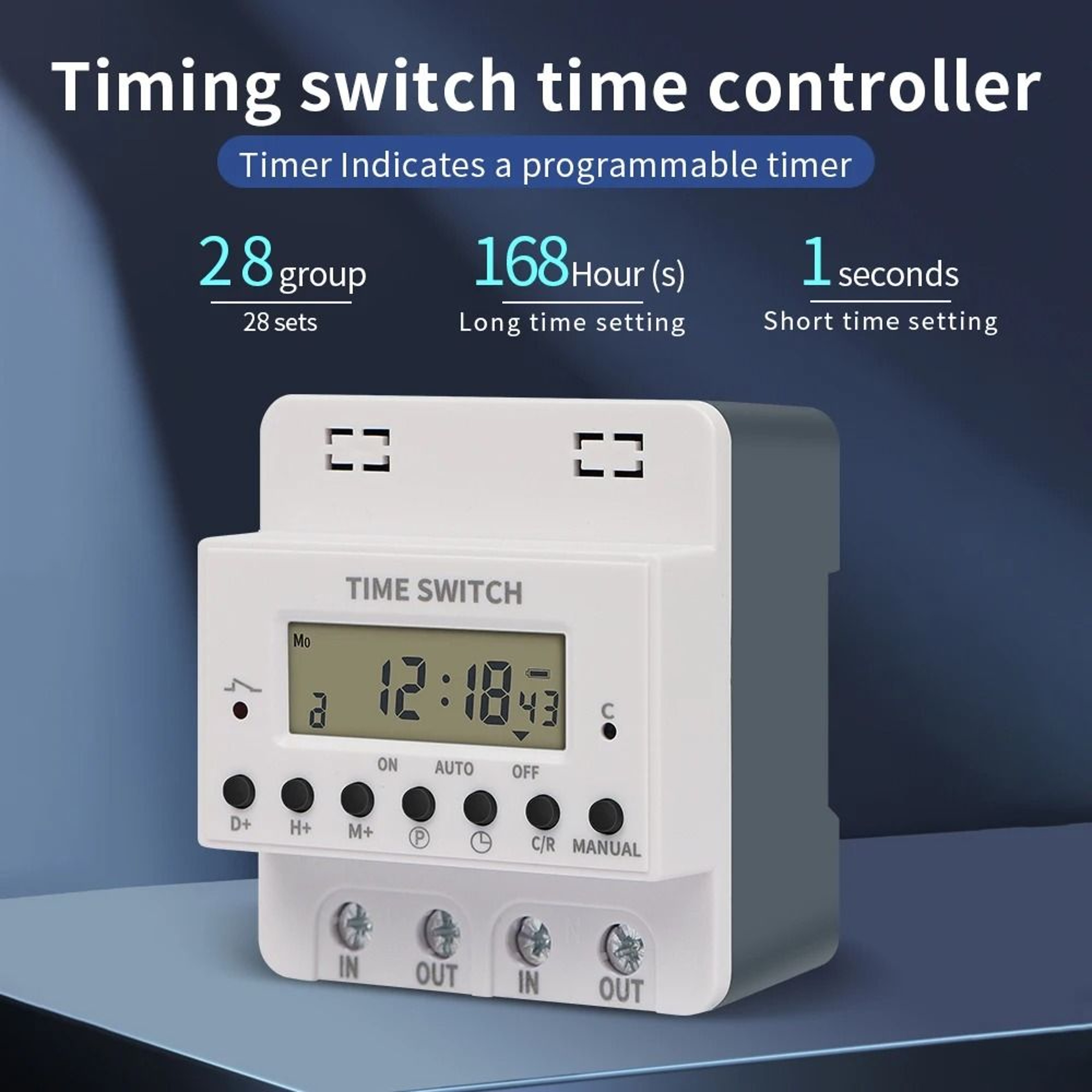 60A  80A  100A 220V HighPower Digital Electronic Timer Switch Weekly Programmable DIN Rail Relay 0