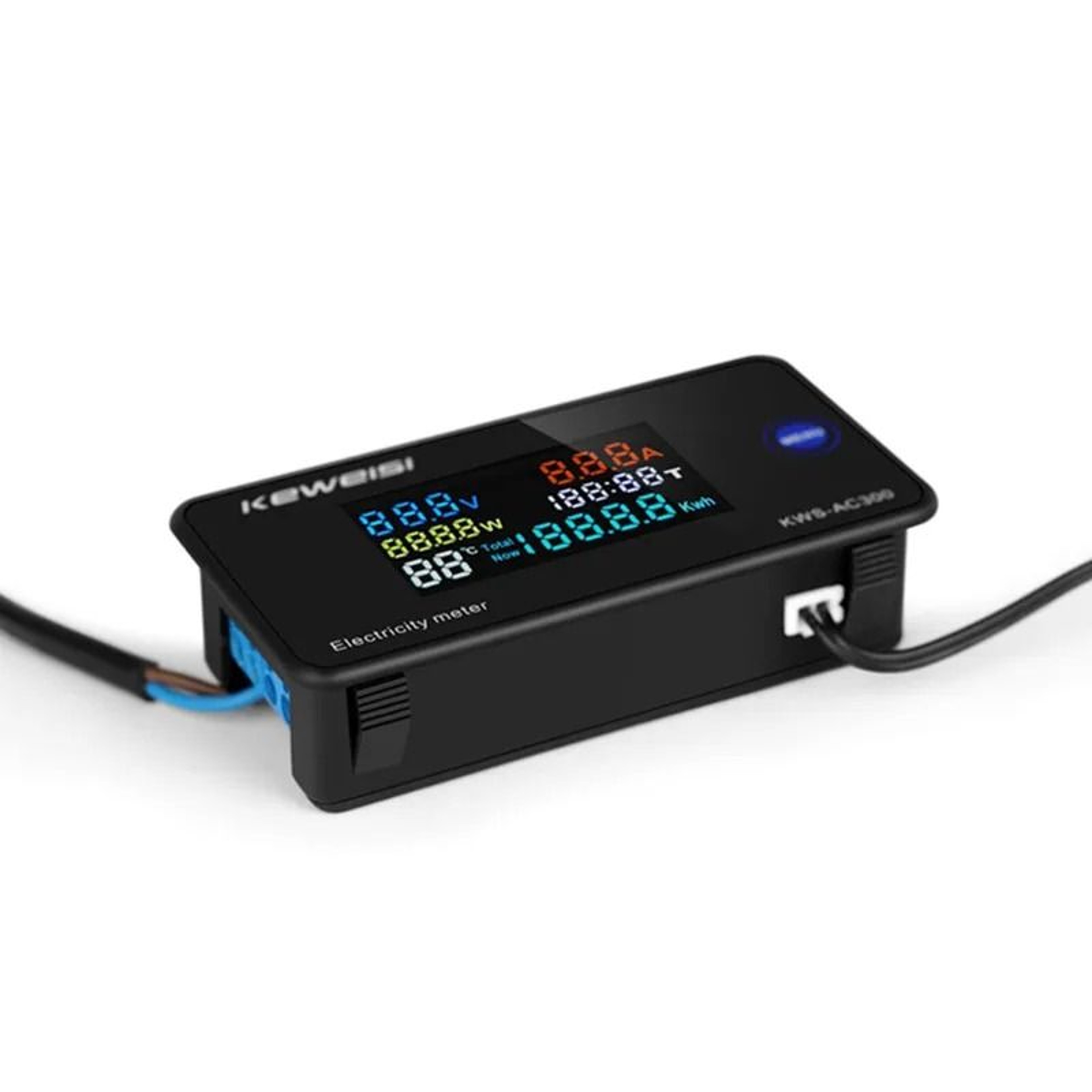KWSAC300 Digital AC Voltmeter Ammeter Power Energy Meter 50300V 0100A LED Wattmeter With Reset Func 0