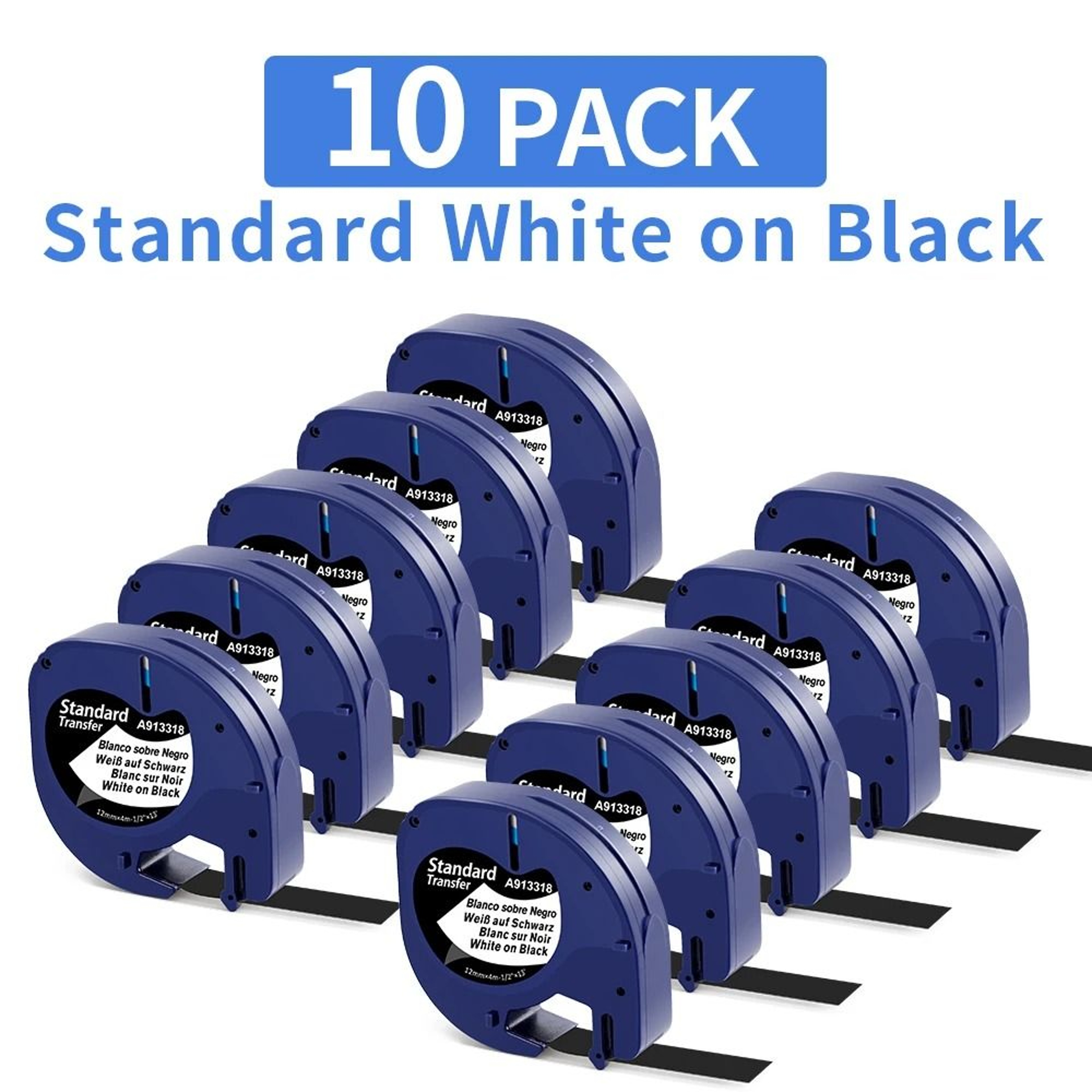 MultiPack Compatible Dymo LetraTag 12mm Label Tape Refills 9