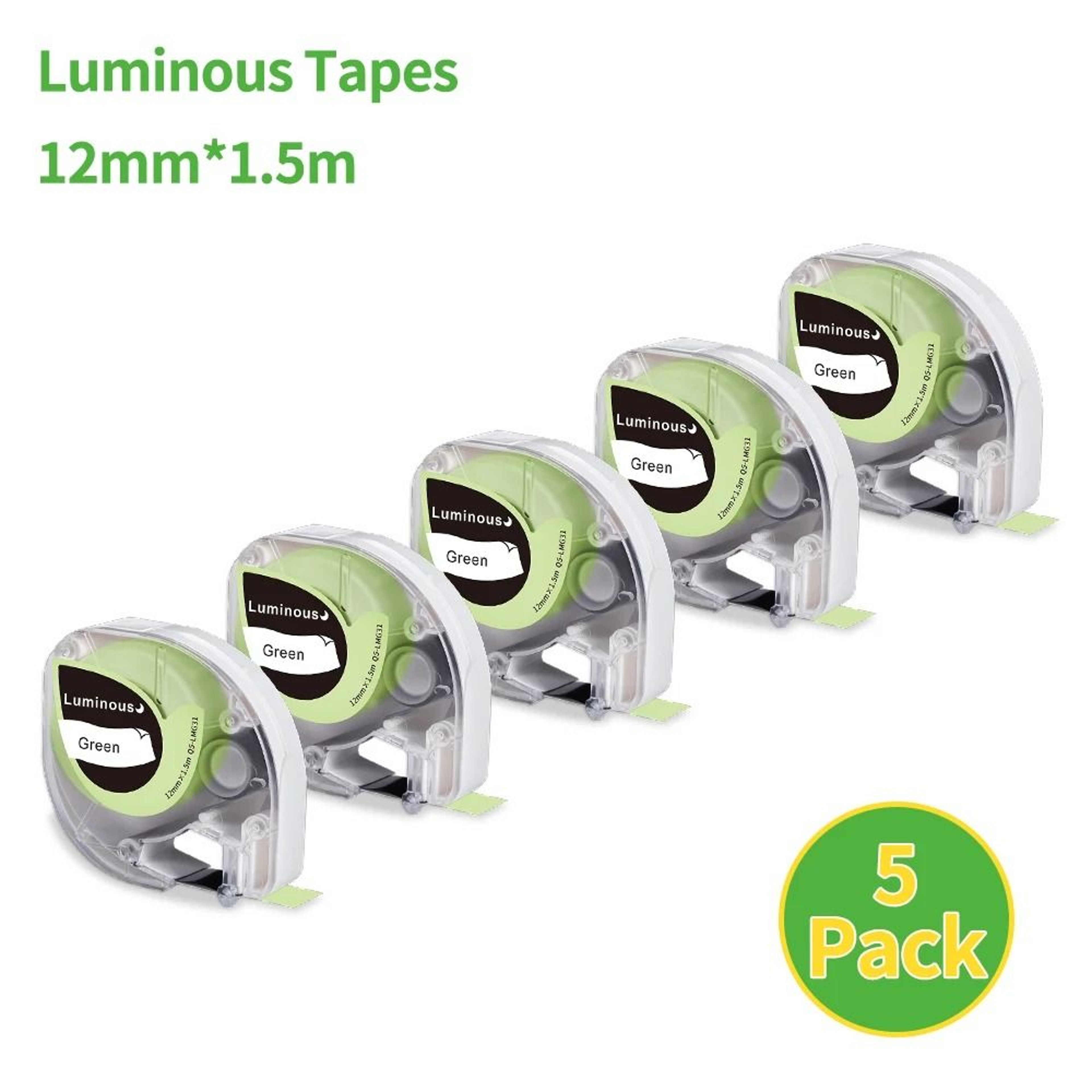 12mm Plastic Label Tape Cartridges Compatible For Dymo LetraTag LT100H 200B QX50 8
