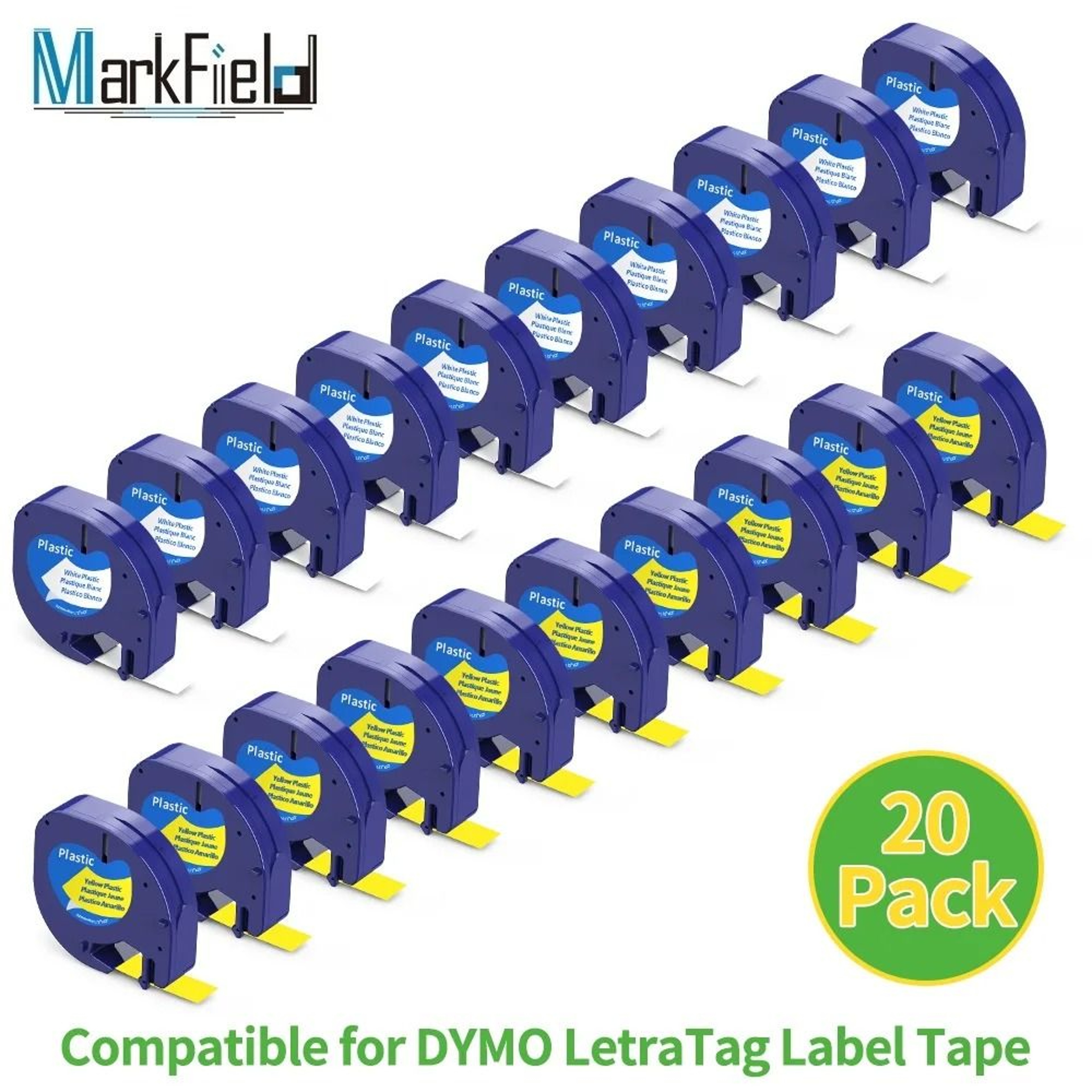 12mm Plastic Label Tape Cartridges Compatible For Dymo LetraTag LT100H 200B QX50 0