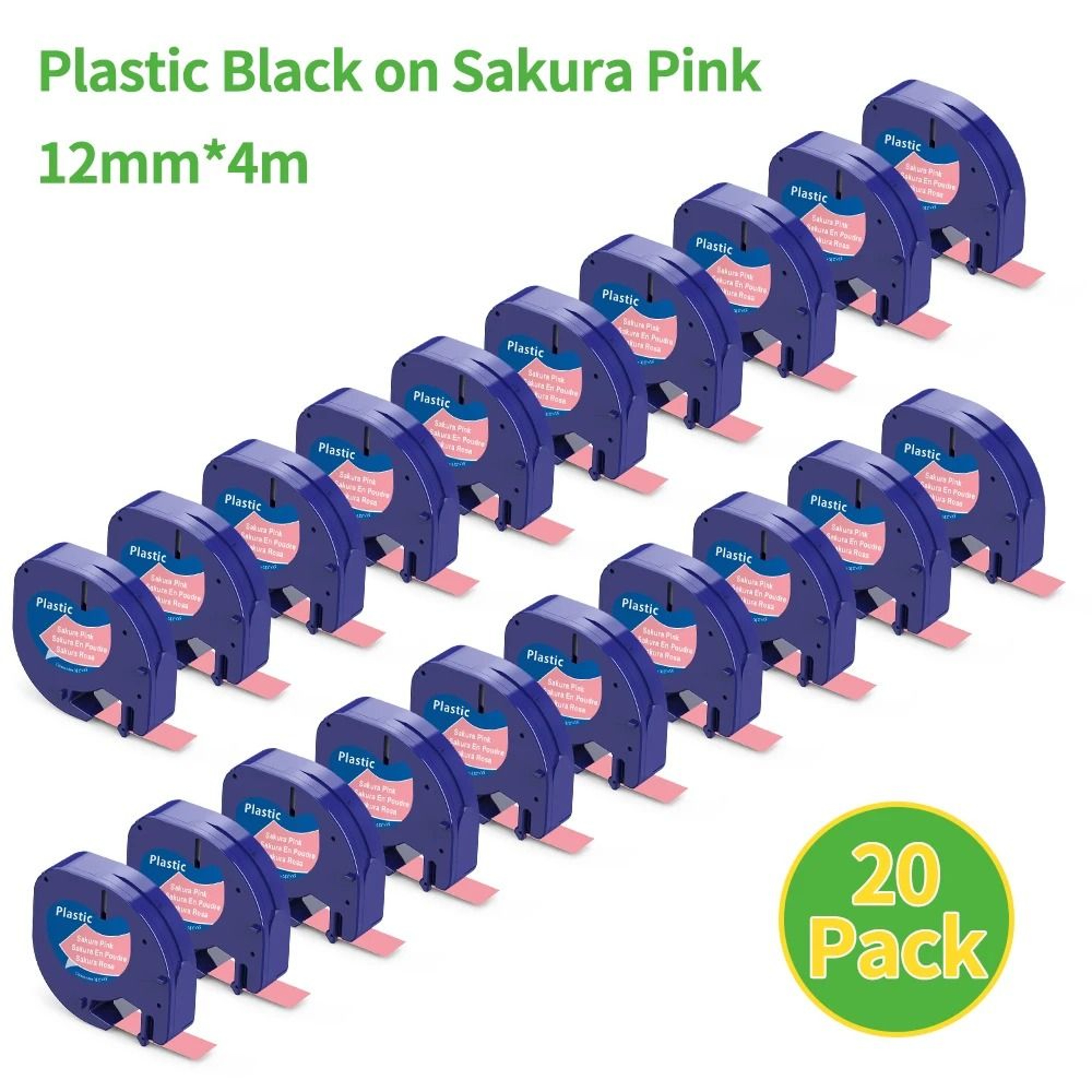 12mm Plastic Label Tape Cartridges Compatible For Dymo LetraTag LT100H 200B QX50 15