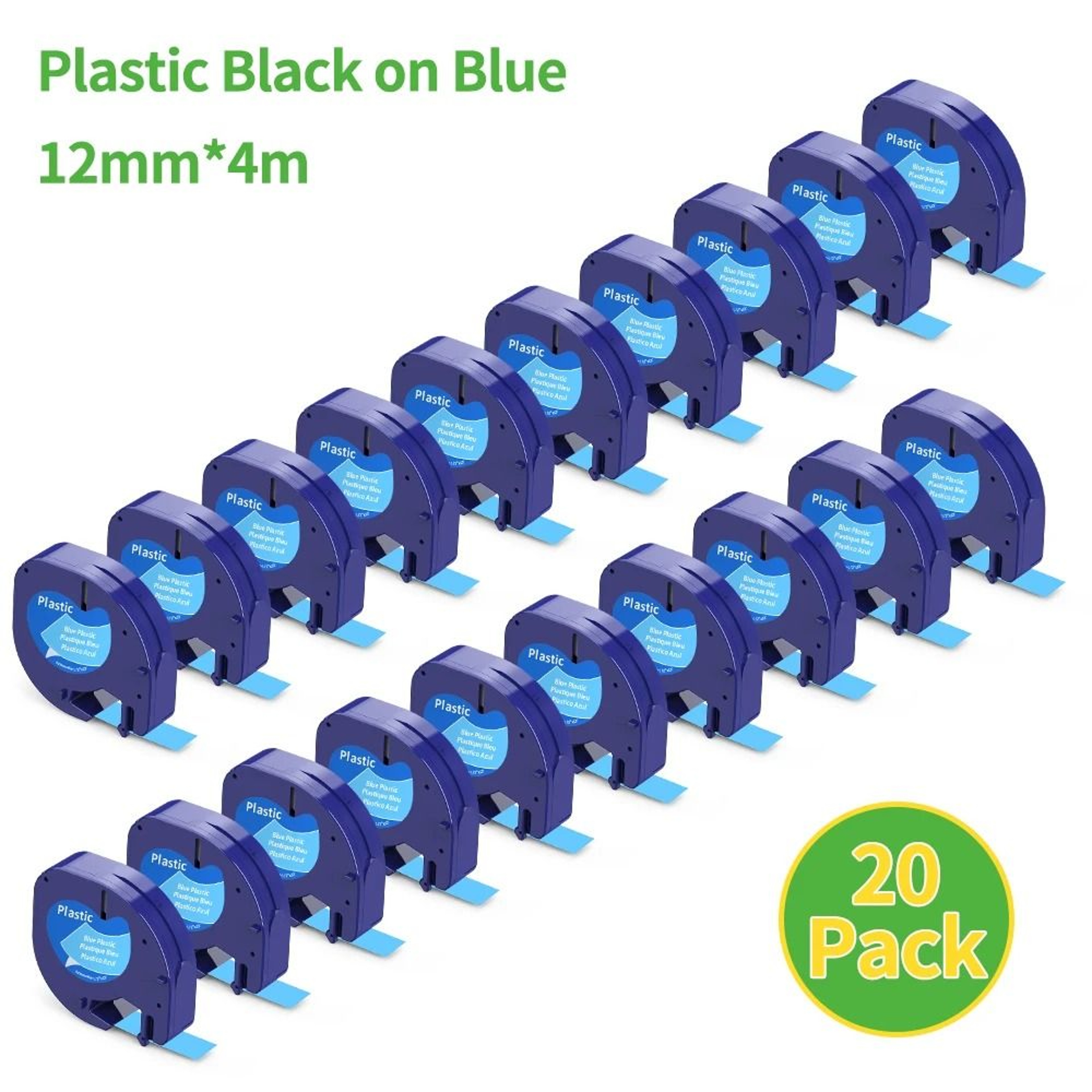 12mm Plastic Label Tape Cartridges Compatible For Dymo LetraTag LT100H 200B QX50 13