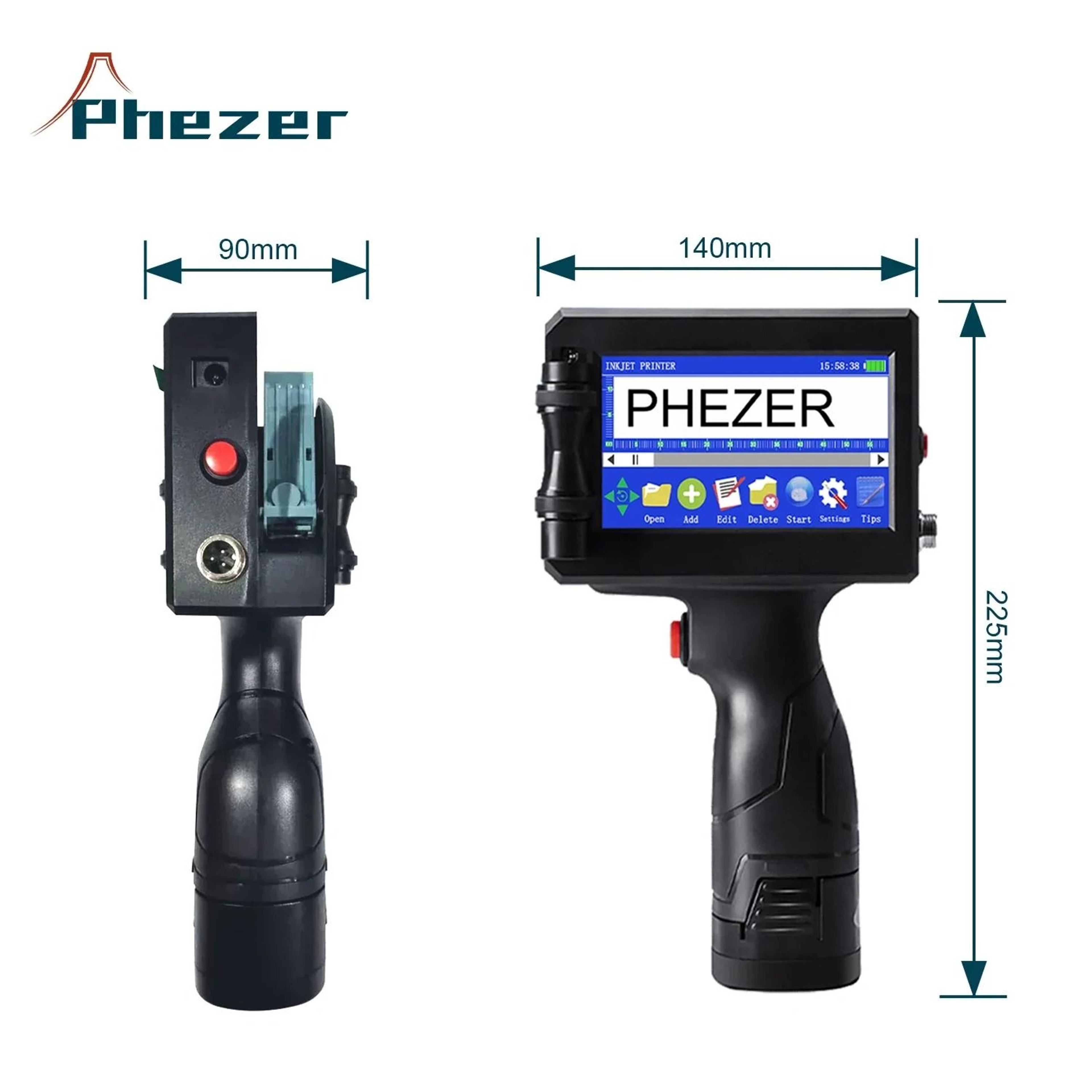 Phezer P15 127mm Handheld Inkjet Printer  MultiLanguage Date  Batch Coding Machine 4