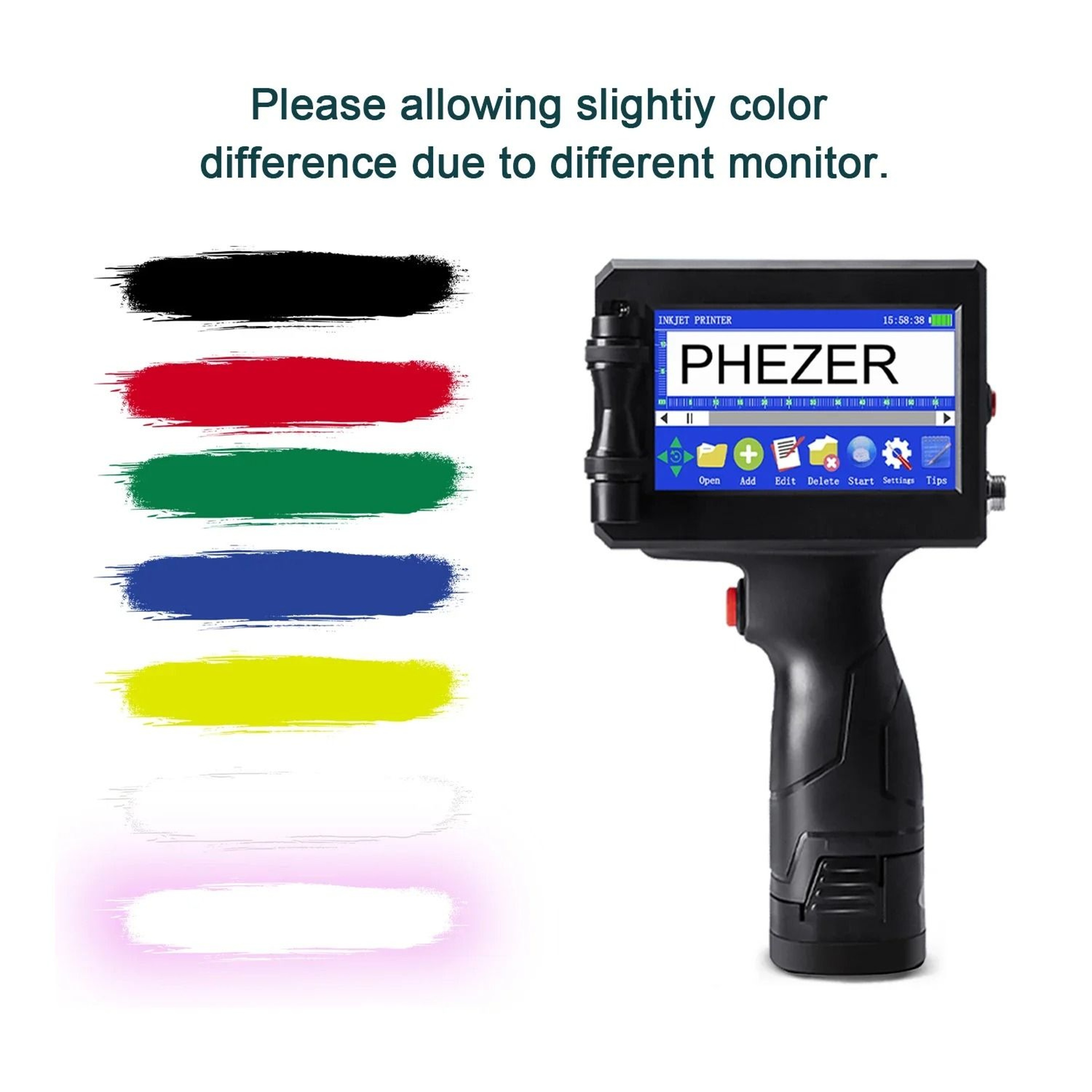 Phezer P15 127mm Handheld Inkjet Printer  MultiLanguage Date  Batch Coding Machine 2