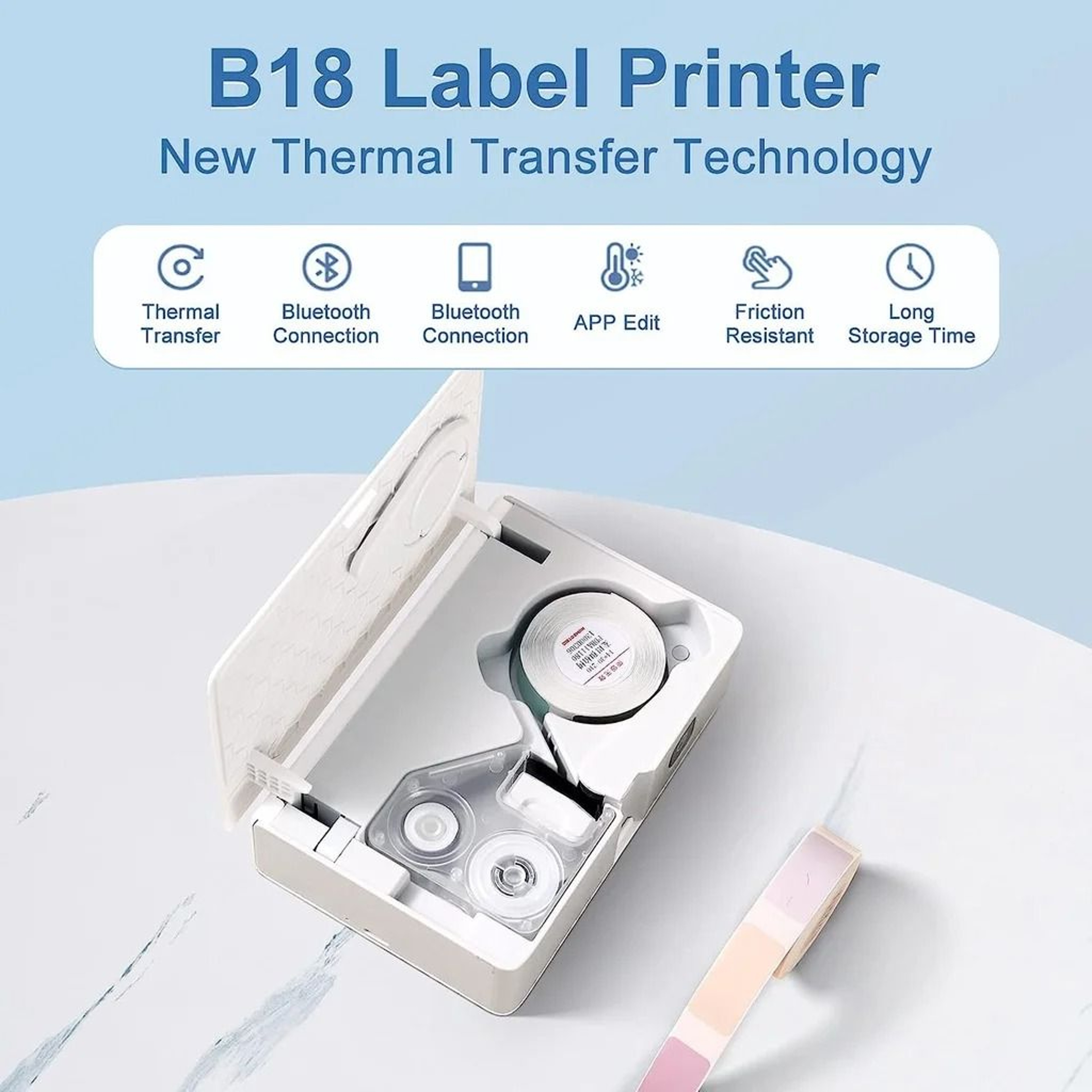NIIMBOT B18 Thermal Transfer Color Label Tape Cartridges 14x30mm Series 1