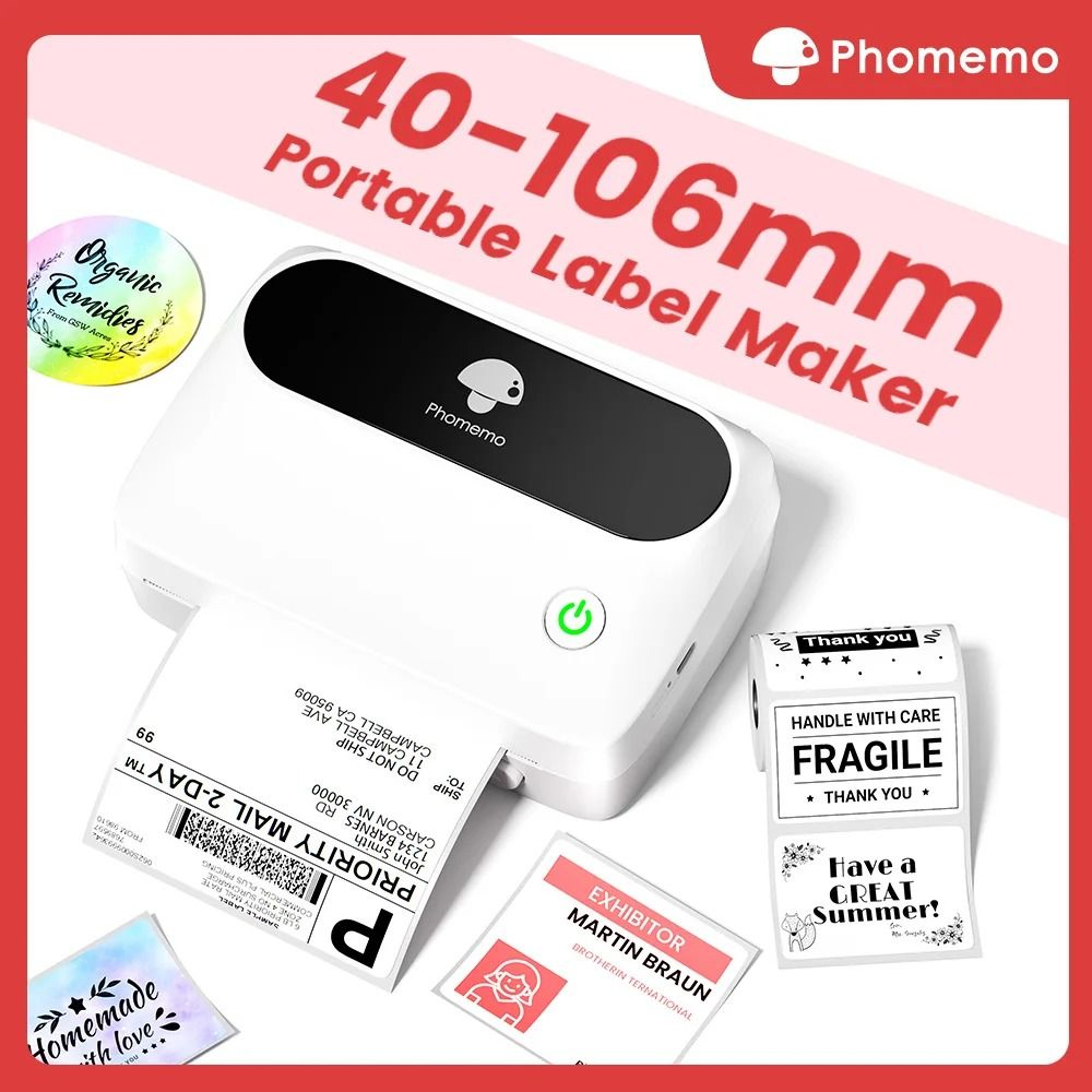 Phomemo M421 Wireless Bluetooth 4x6 Shipping Label Printer For ECommerce  Barcodes 0