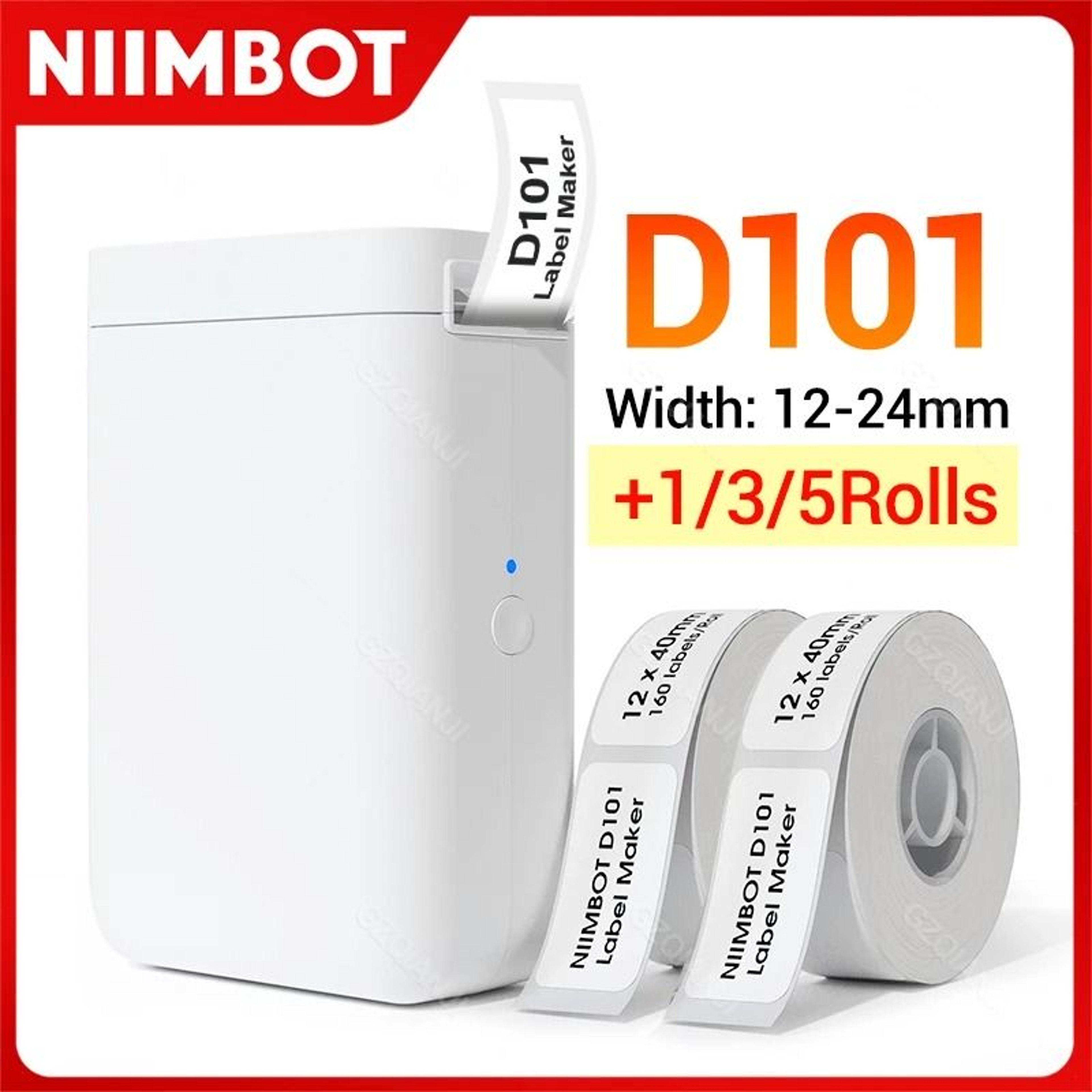 NIIMBOT D101 Mini Bluetooth Thermal Label Printer D11D110 Plus 24mm Inkless Portable Pocket Barcode 0