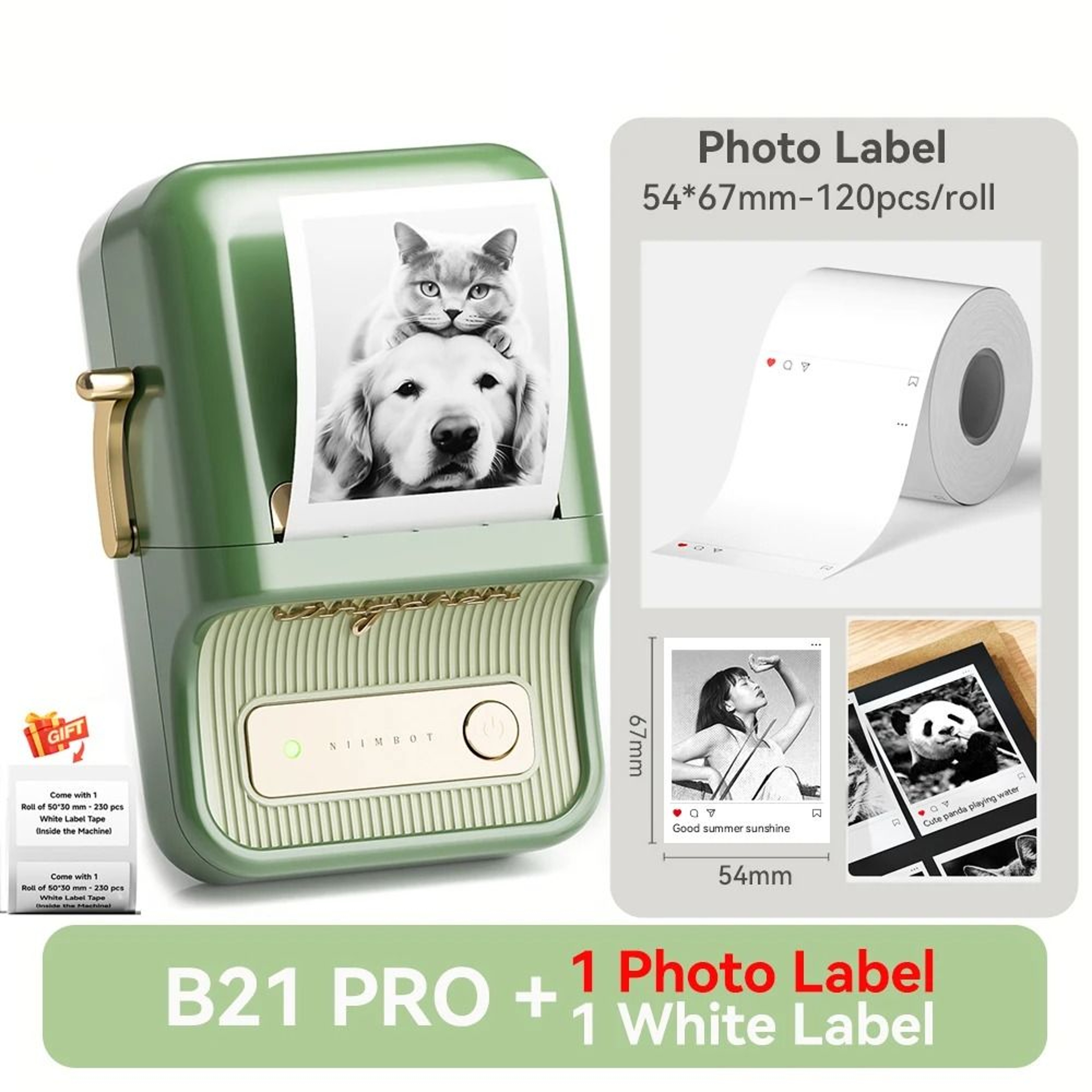 NIIMBOT B21 Pro Wireless Thermal Label Printer 300DPI 2050mm Print Width For Business Home  Office 13