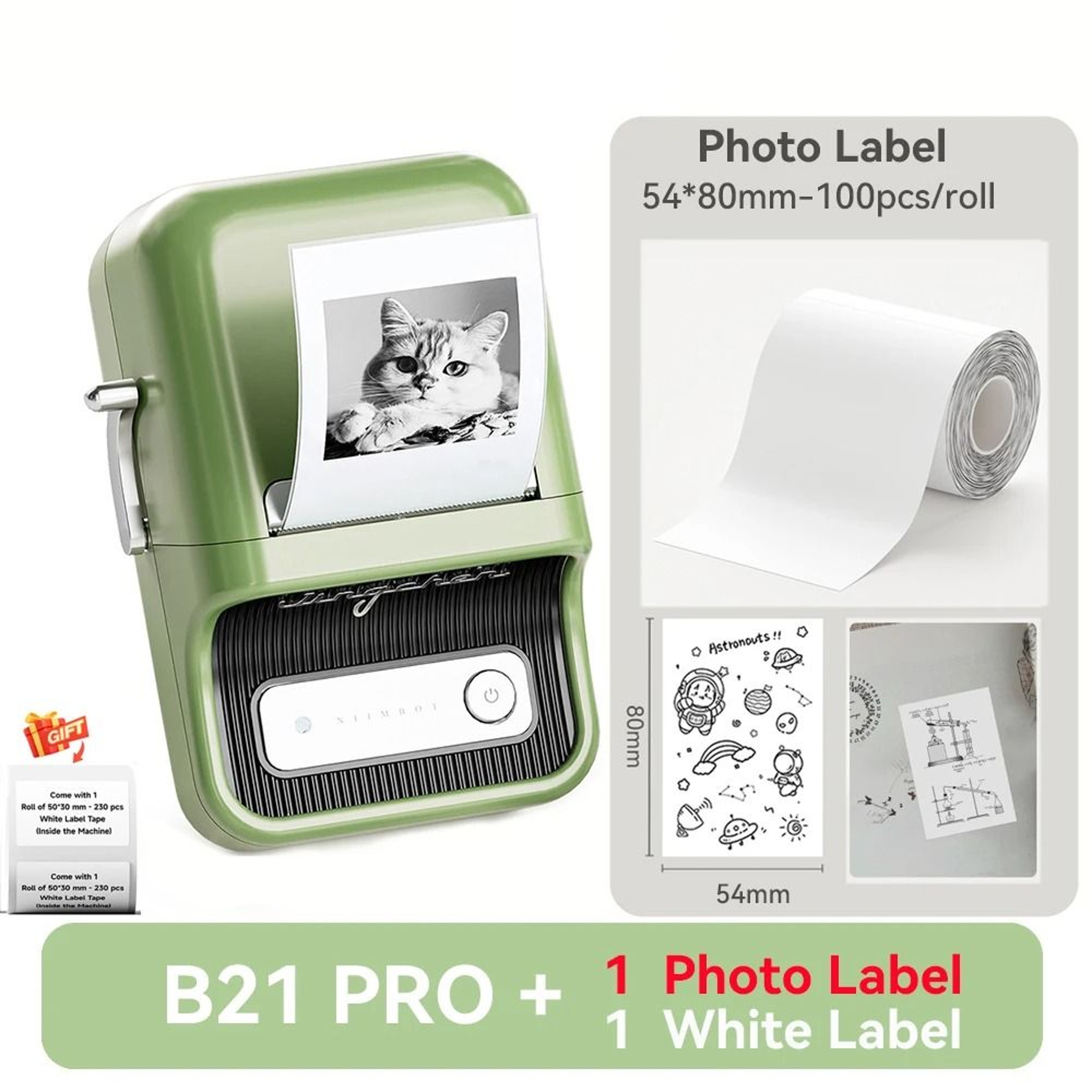 NIIMBOT B21 Pro Wireless Thermal Label Printer 300DPI 2050mm Print Width For Business Home  Office 19