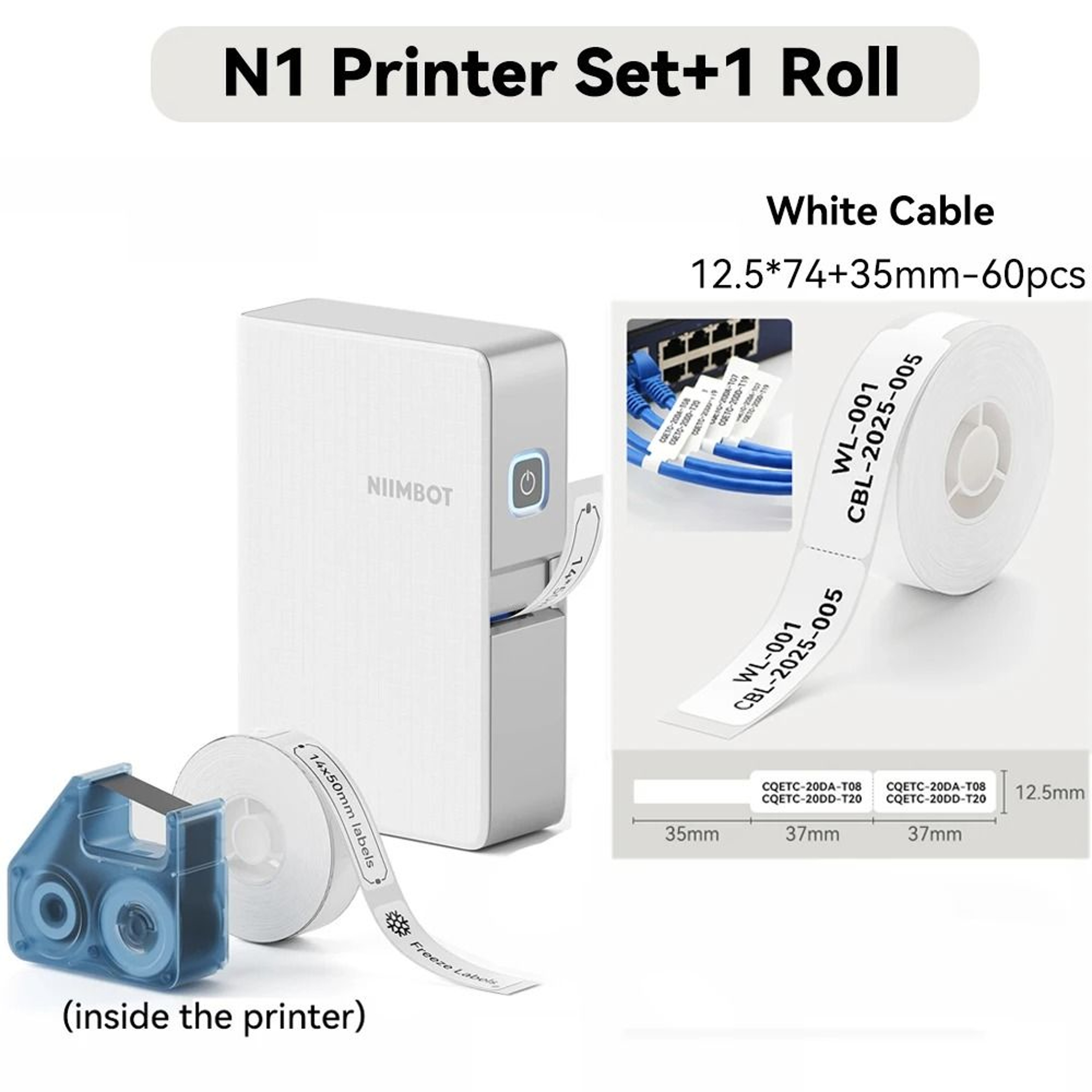NIIMBOT N1  B18 Wireless Thermal Transfer Label Printer For Office Name Tags Switches  DIY Notes 17