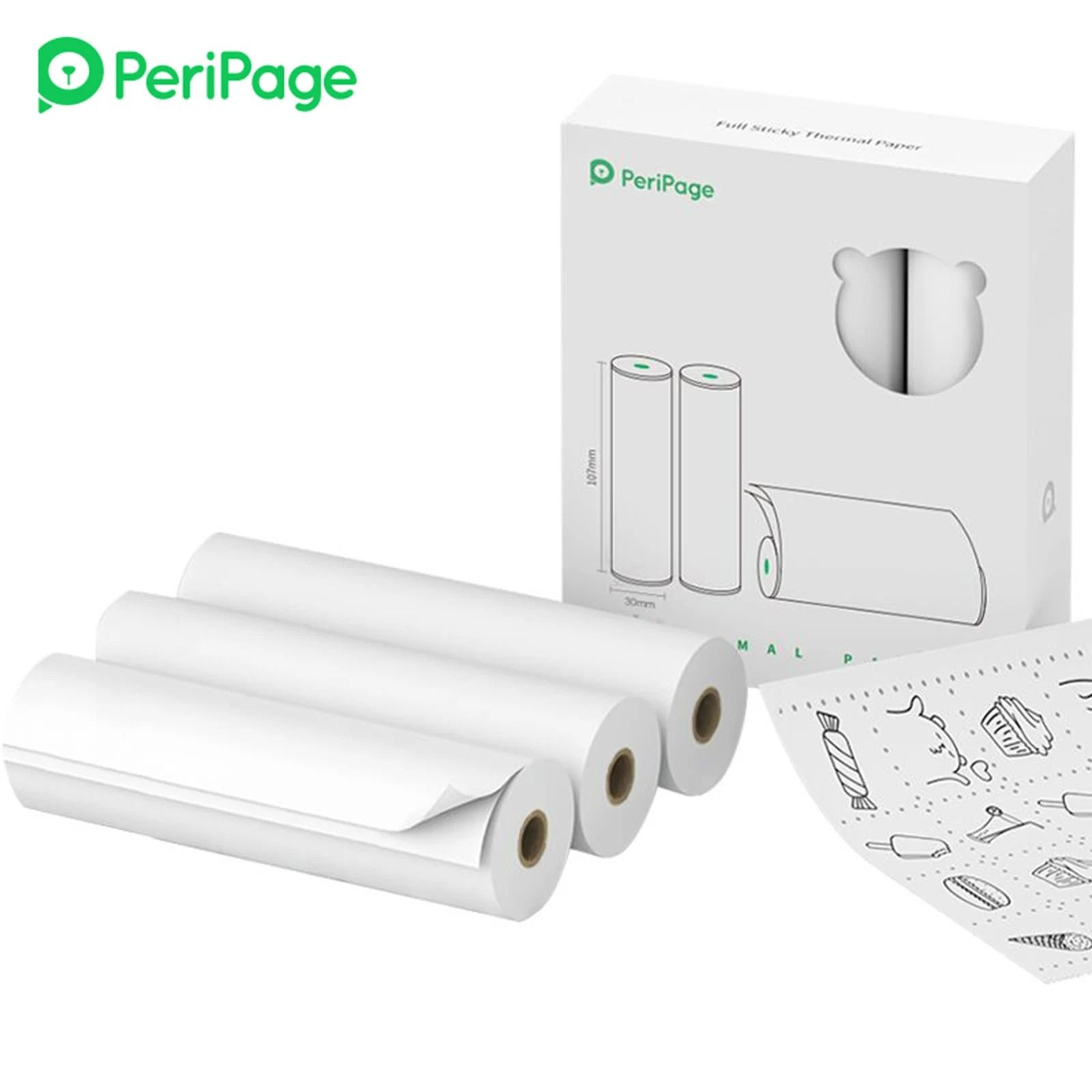 PeriPage BPAFree Thermal Paper Rolls 107mm 77mm  56mm NonAdhesive Receipts For PeriPage Printers 0