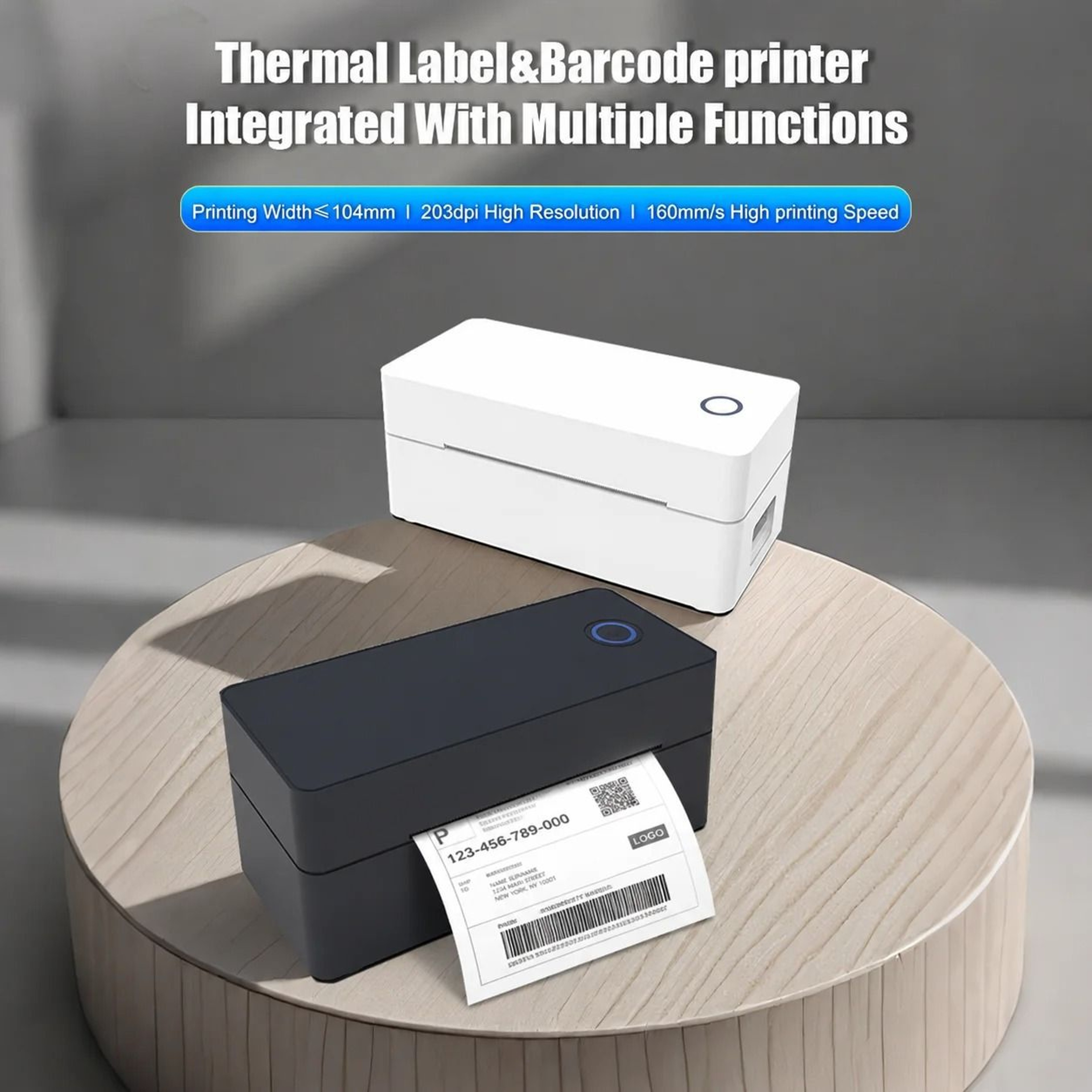 Wireless 4x6 Bluetooth Thermal Shipping Label Printer For IPhone Android Mac  Windows Small Busines 0