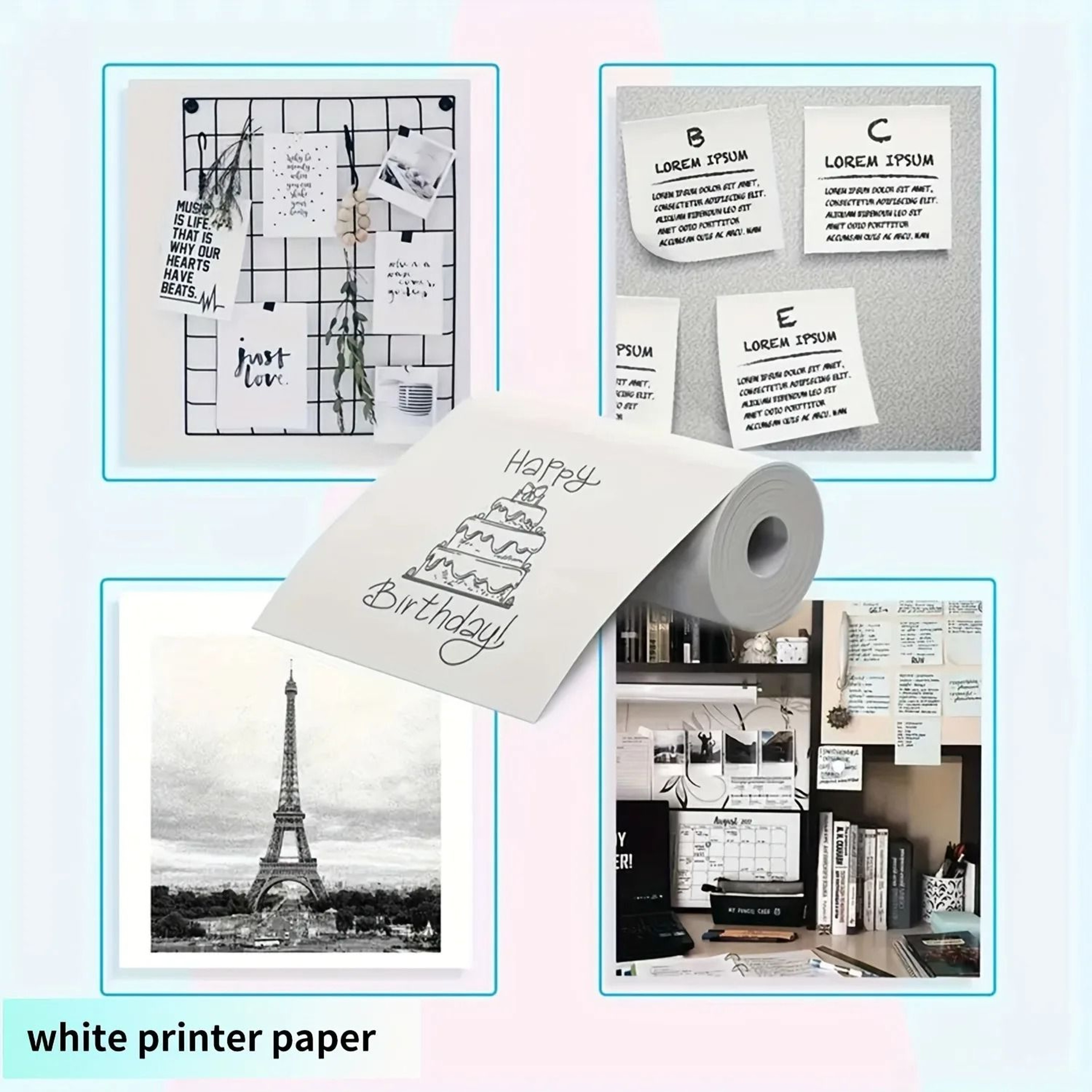 Portable Mini Thermal Printer HD Picture Label Receipt  Note Maker For Home  Office Gift 4