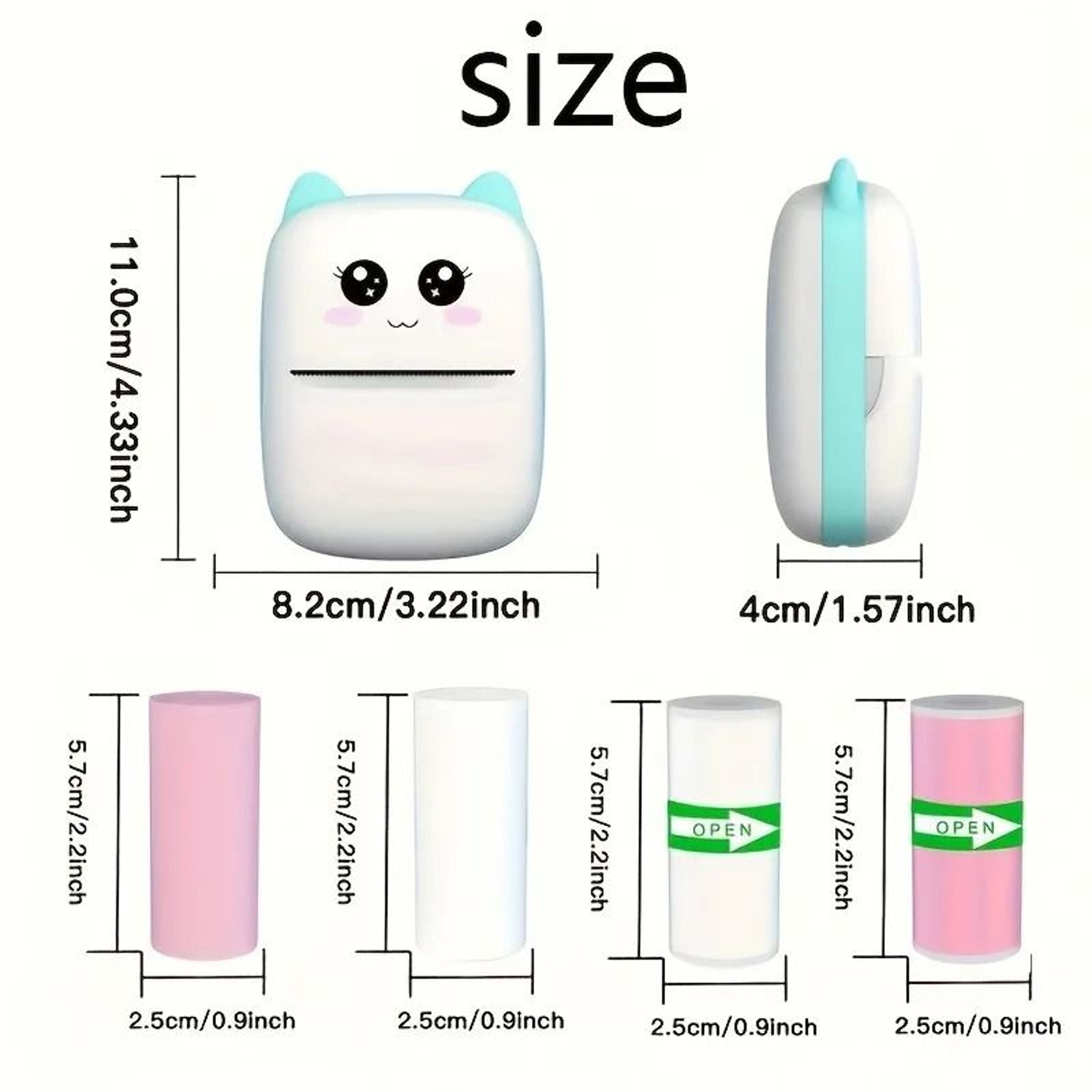Portable Mini Thermal Printer HD Picture Label Receipt  Note Maker For Home  Office Gift 2