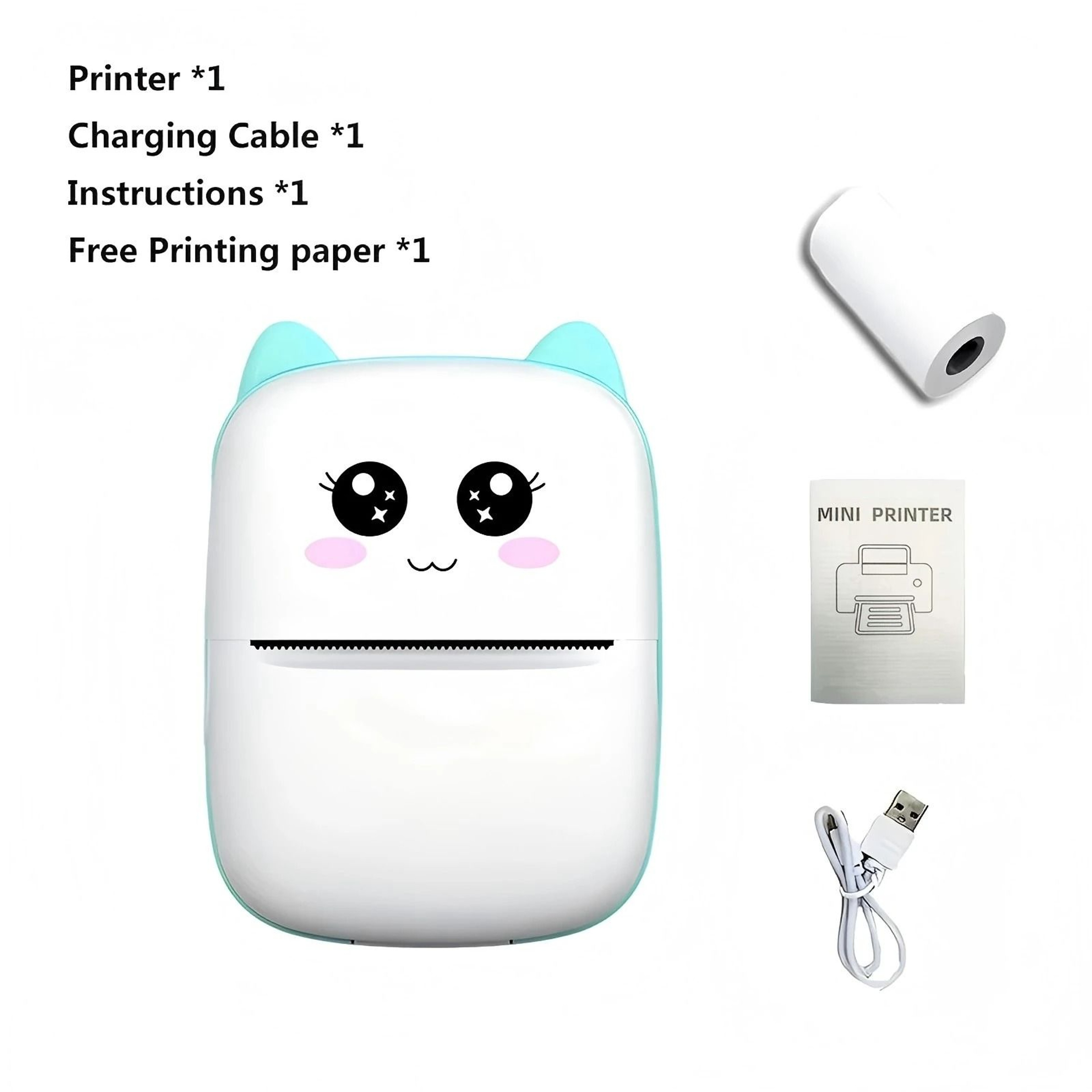 Portable Mini Thermal Printer HD Picture Label Receipt  Note Maker For Home  Office Gift 9