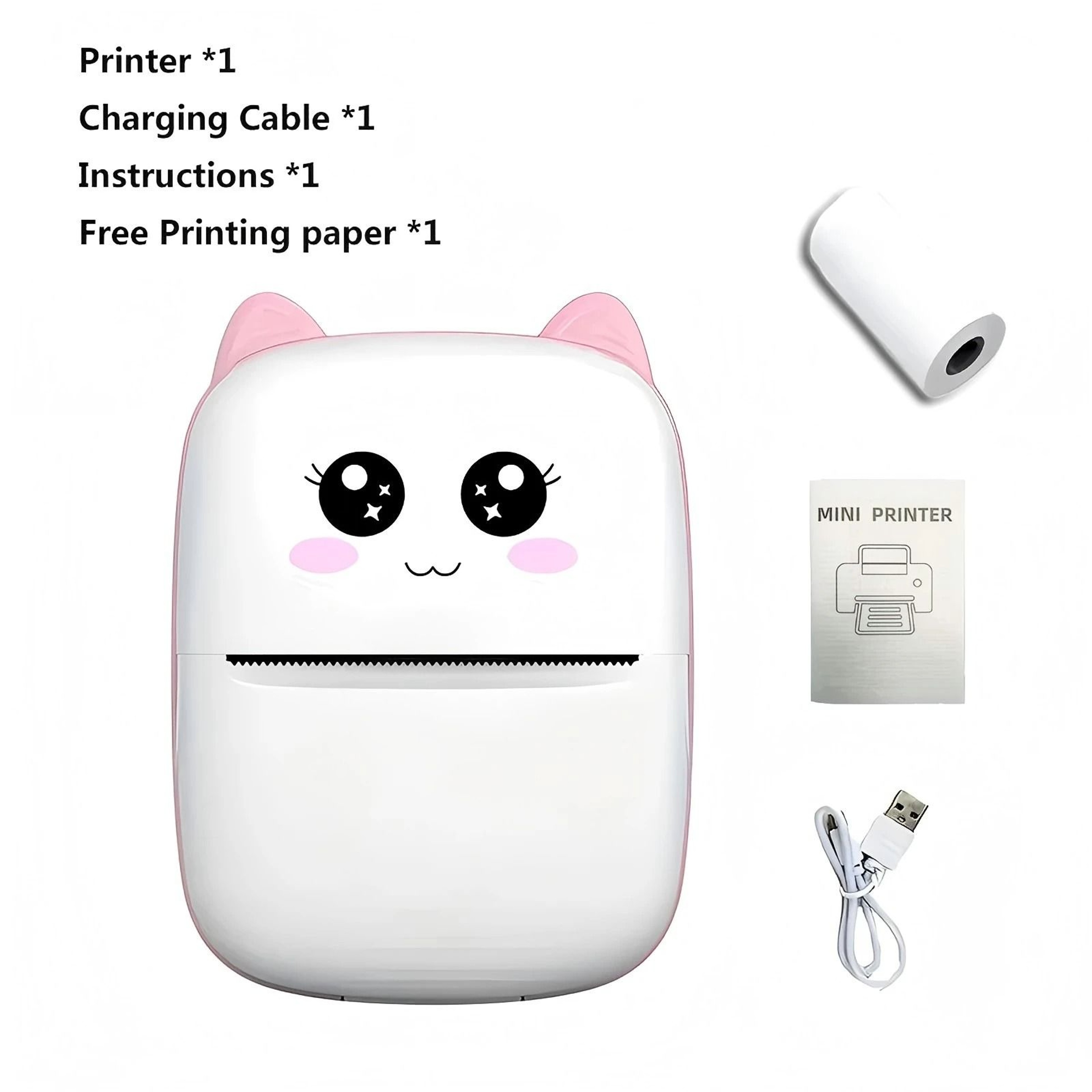 Portable Mini Thermal Printer HD Picture Label Receipt  Note Maker For Home  Office Gift 12