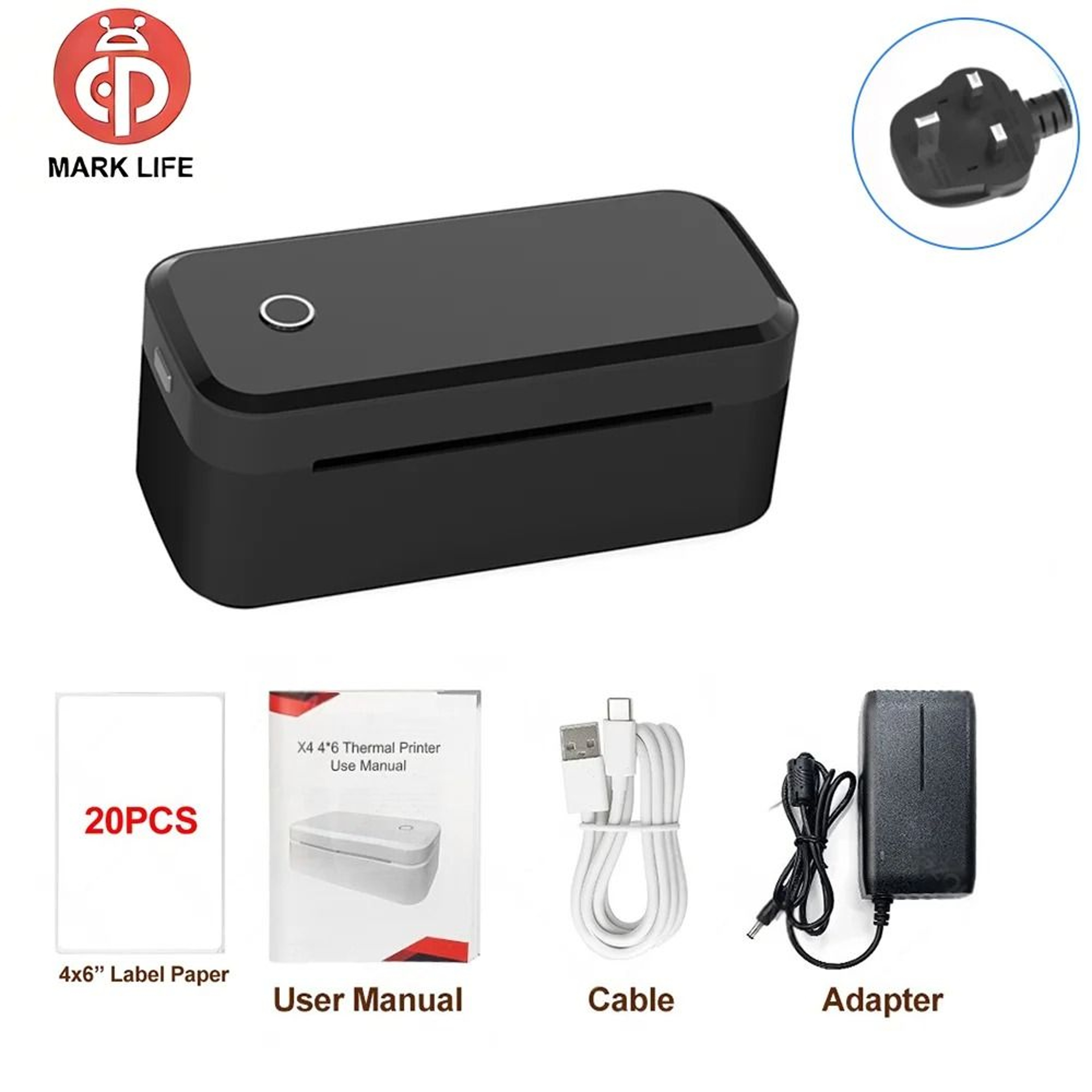Marklife X4 Wireless Bluetooth 4x6 Thermal Shipping Label Printer For Small Business  ECommerce Pac 8