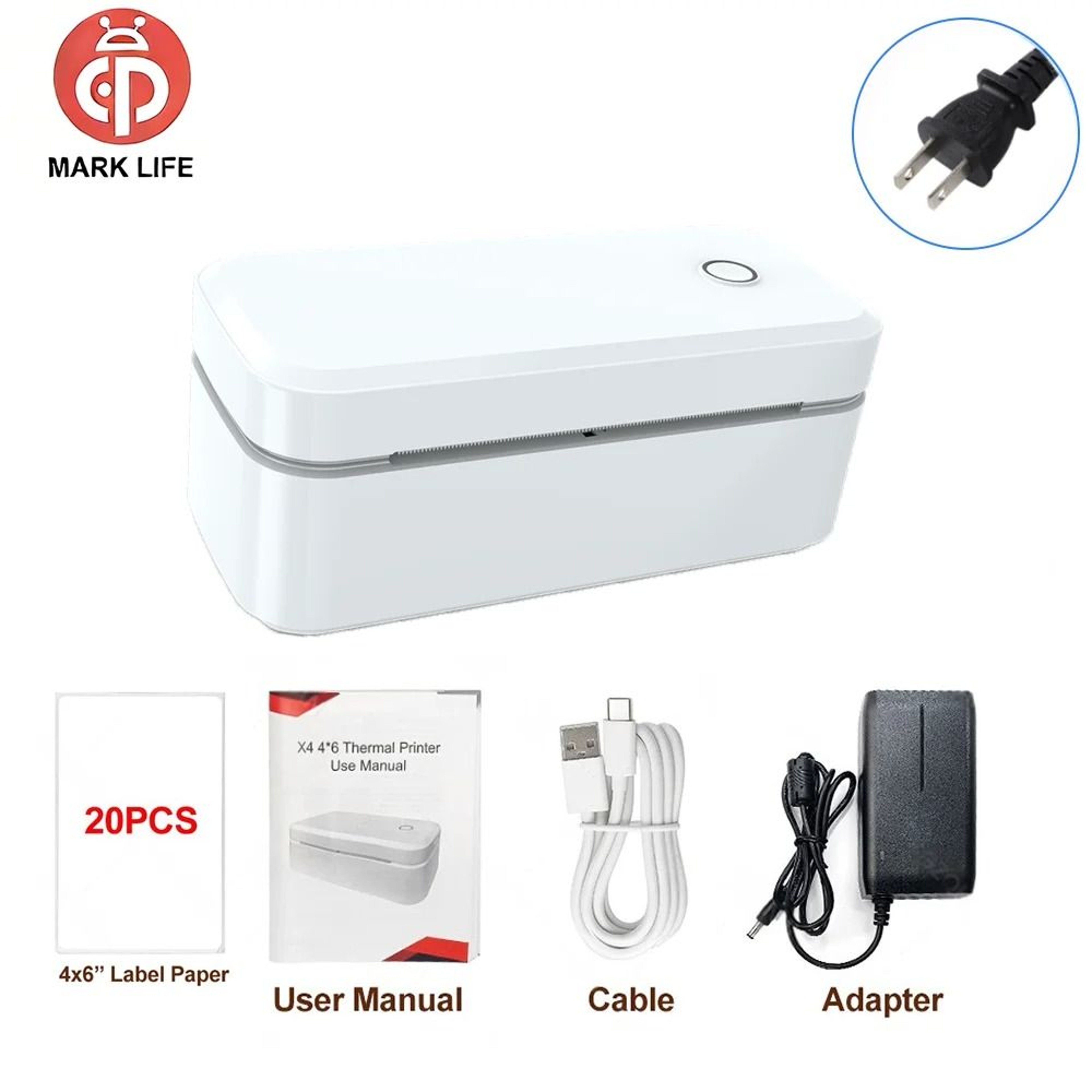 Marklife X4 Wireless Bluetooth 4x6 Thermal Shipping Label Printer For Small Business  ECommerce Pac 10