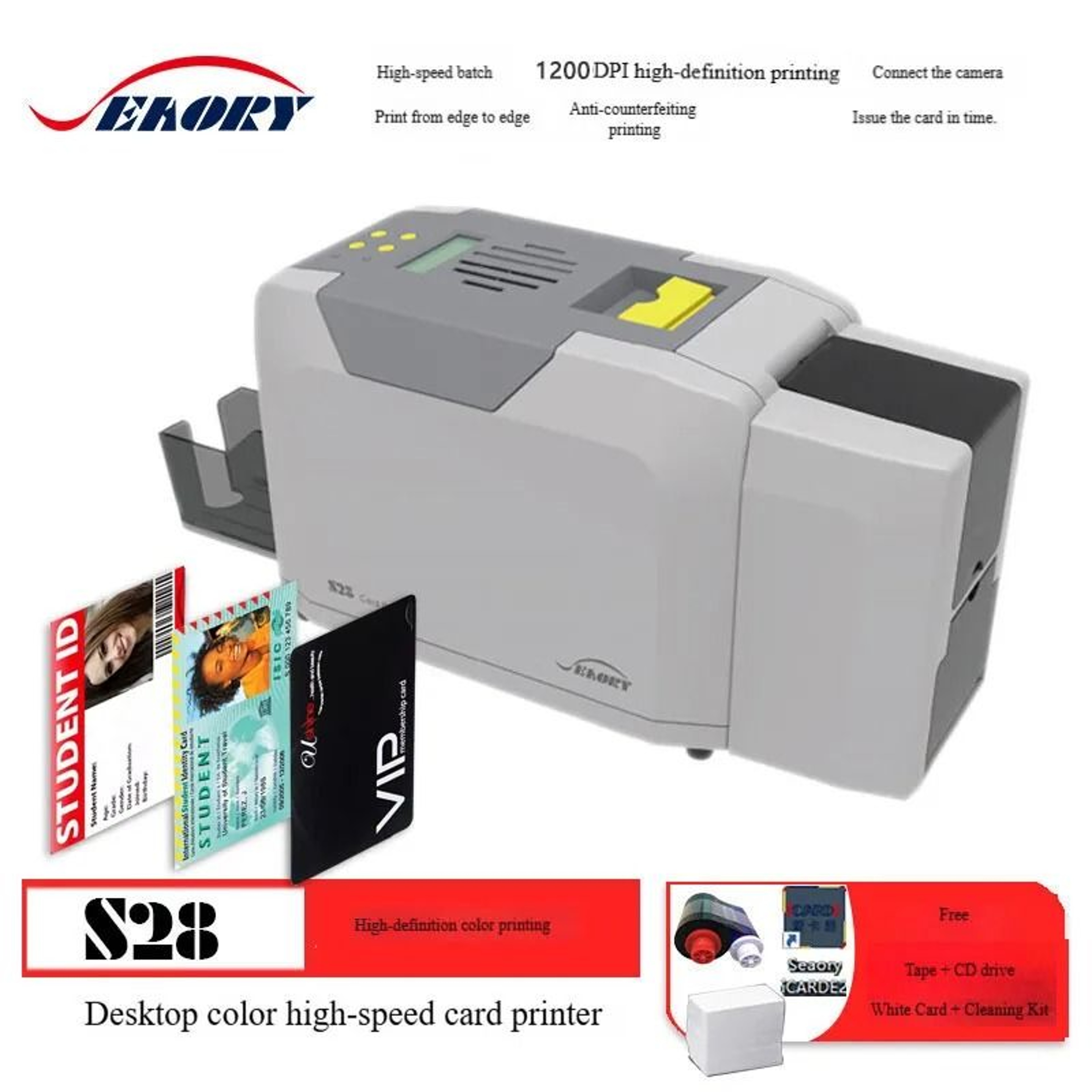 Seaory S20 S26  S28 DualSided PVC ID Card Printer Plastic Smart NFC RFID Magnetic Card Maker For Bu 0
