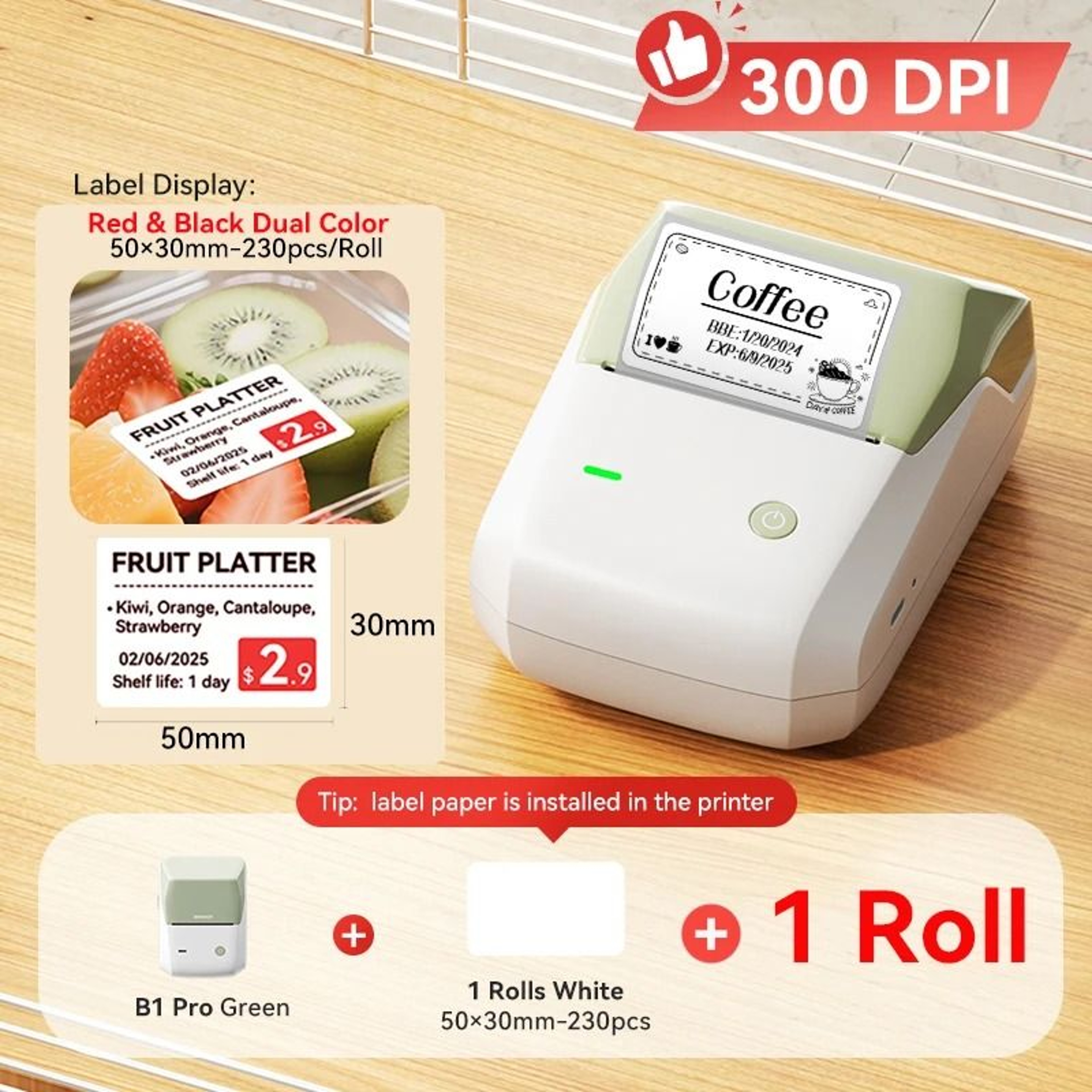 NIIMBOT B1 Pro Label Printer 300 DPI HighDefinition Red  Black Color Direct Thermal SelfAdhesive Ma 14