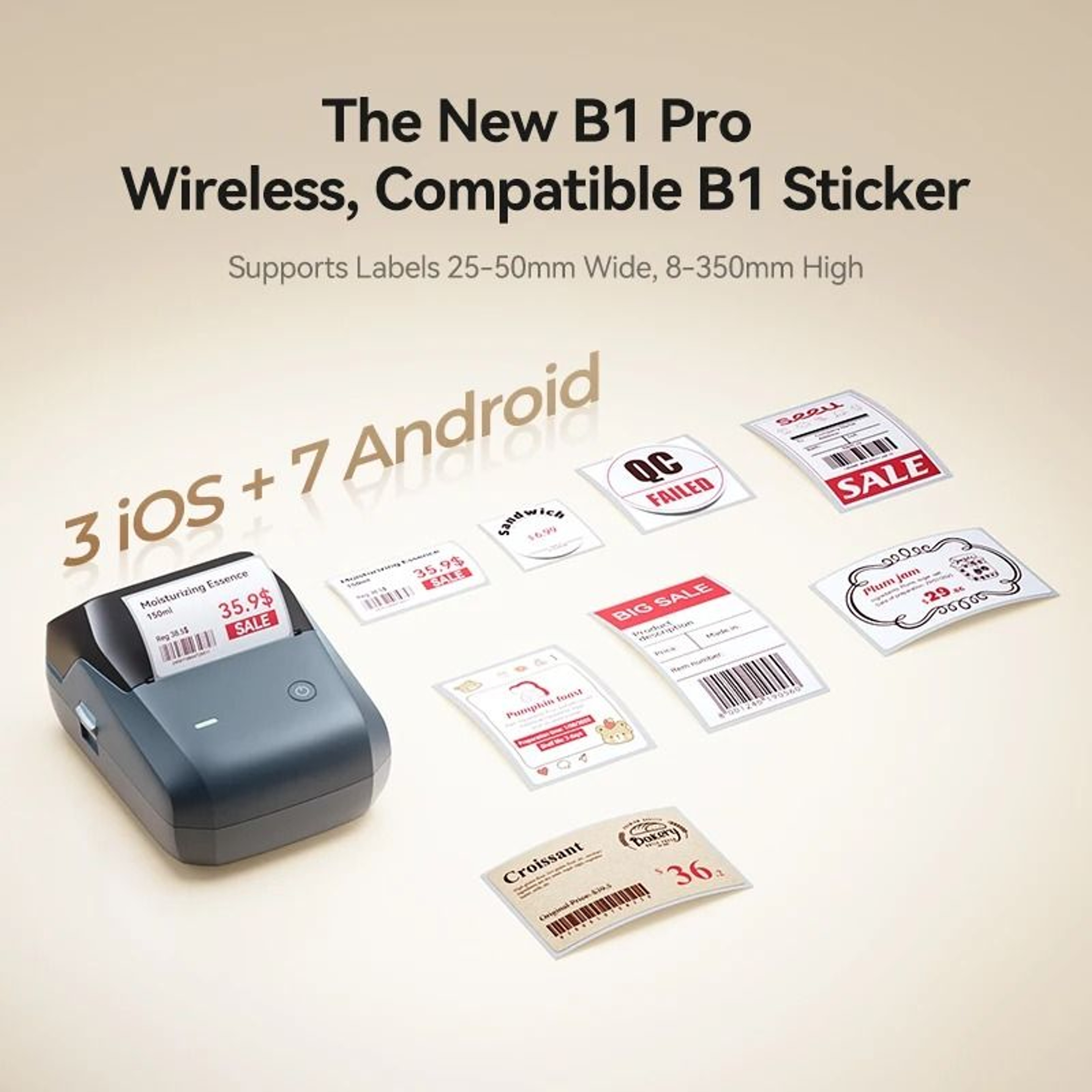 NIIMBOT B1 Pro Label Printer 300 DPI HighDefinition Red  Black Color Direct Thermal SelfAdhesive Ma 2