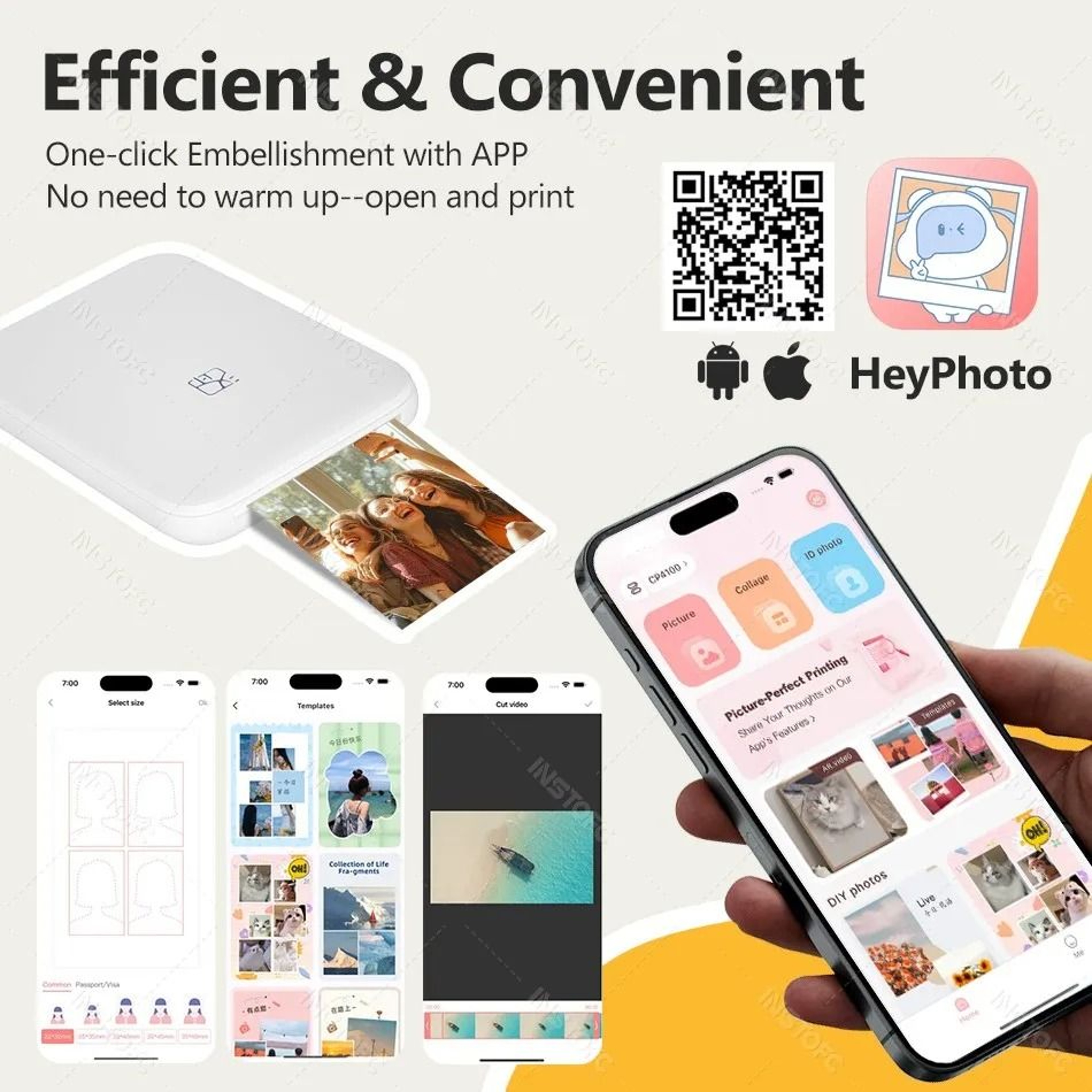 HPRT MT53 Portable Mini Mobile Bluetooth Pocket Photo Printer With Inkless ZINK Technology 2x3 Inch 3