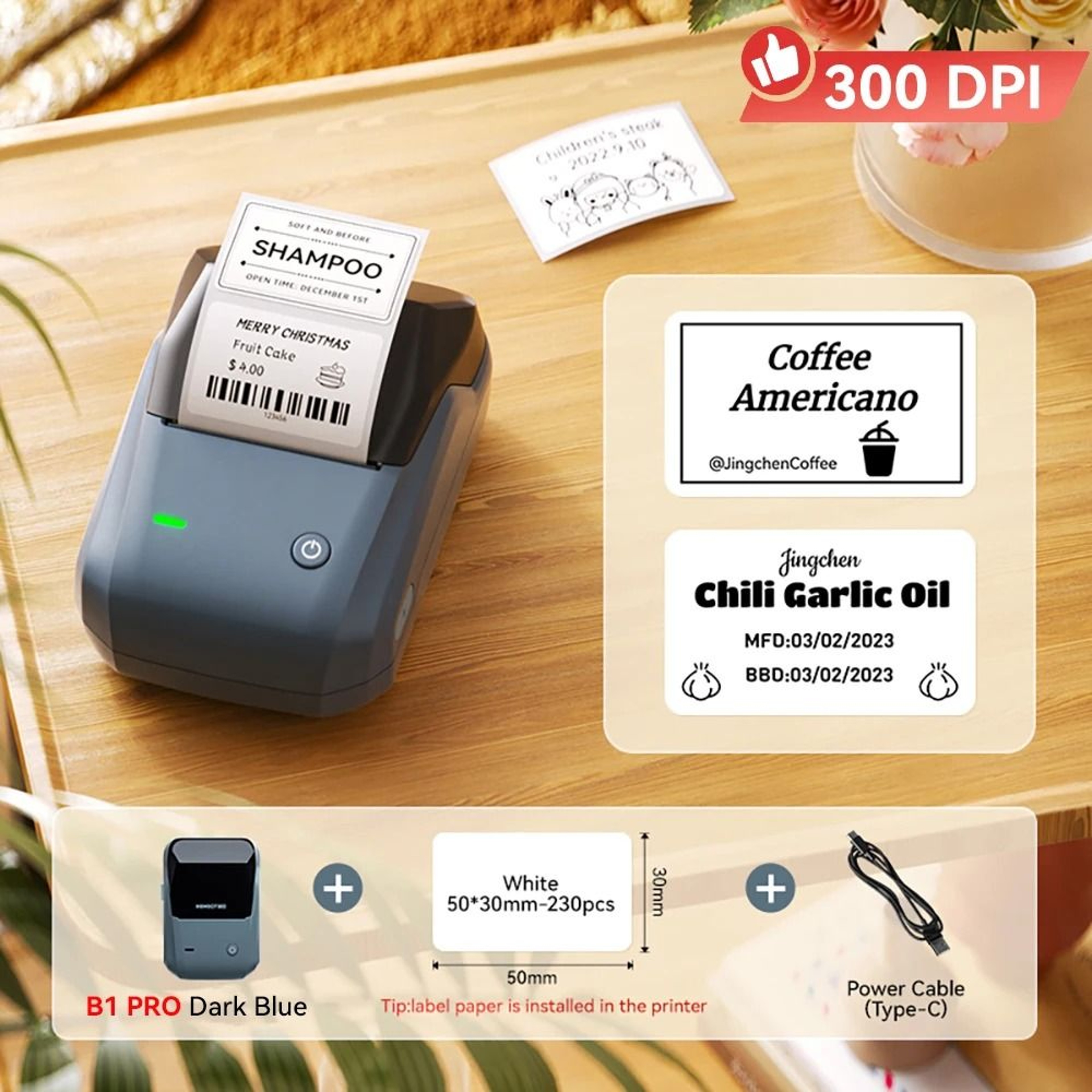 NIIMBOT B1 Pro Wireless 300 DPI Red Black DualColor Thermal Label Printer HighDefinition Tag Maker 6