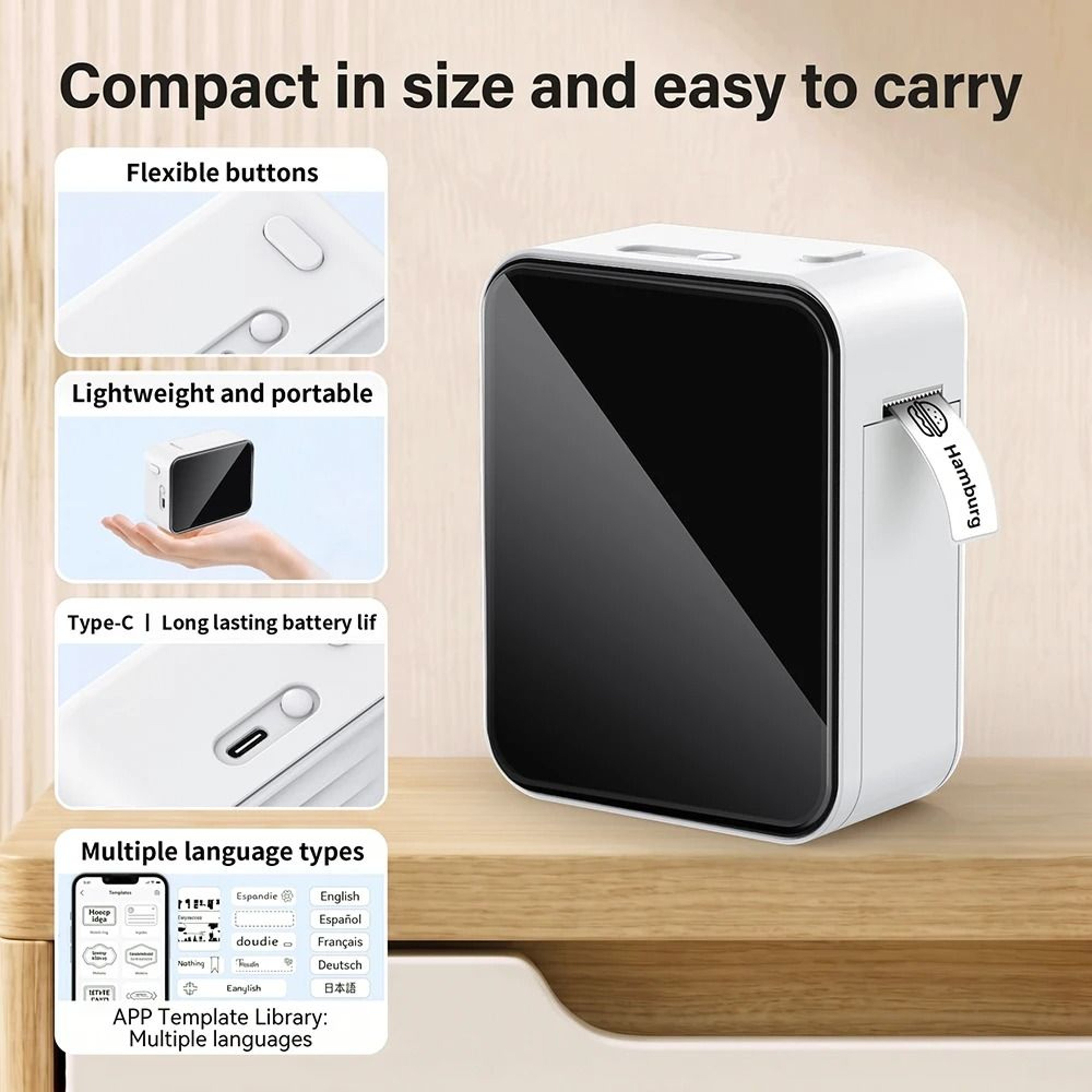 Marklife P15 Portable Thermal Label Printer Wireless Bluetooth Tag Maker For Home Flower Shops Coff 4
