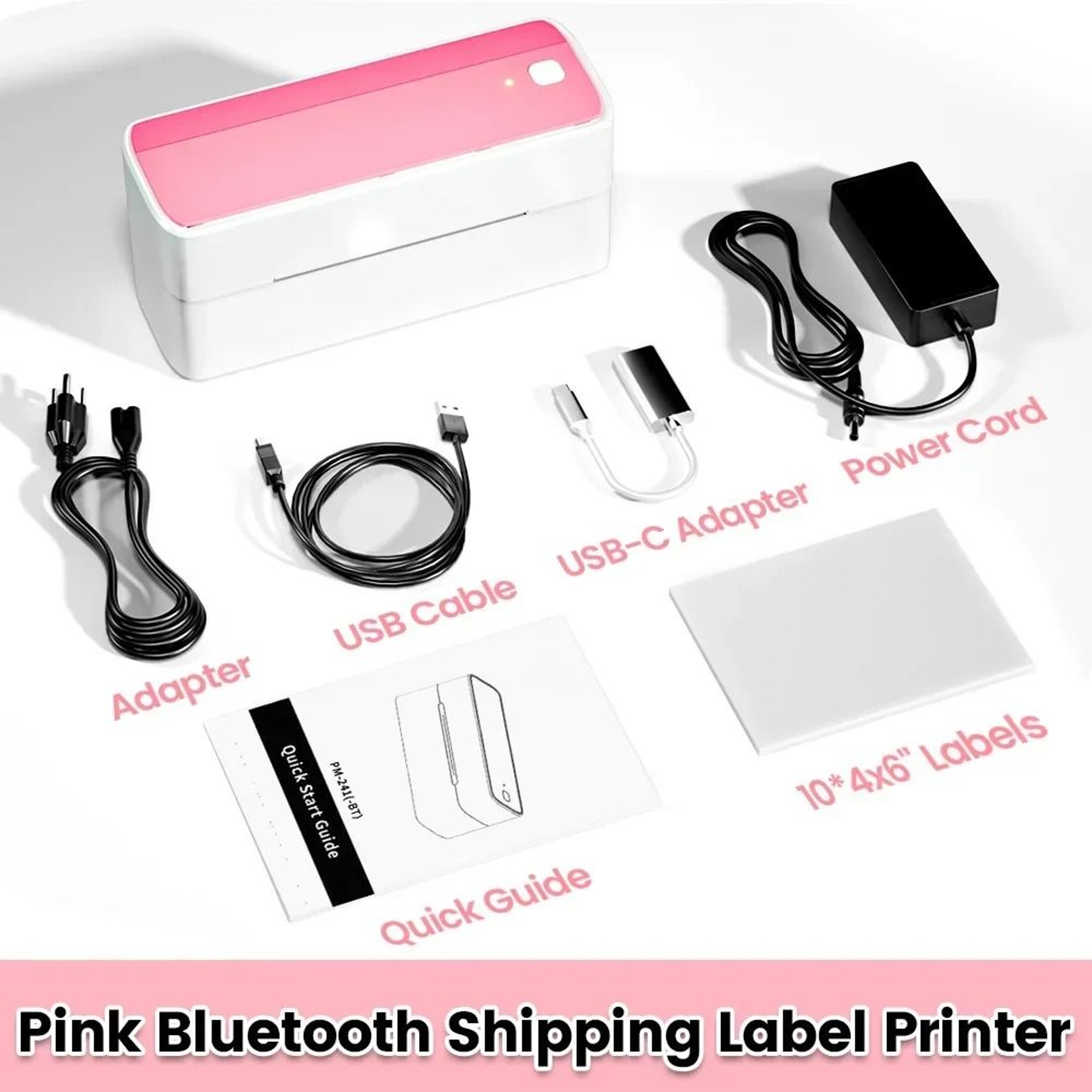 Phomemo 241 Bluetooth Wireless 4x6 Thermal Shipping Label Printer For IPhone Android Mac Windows 7