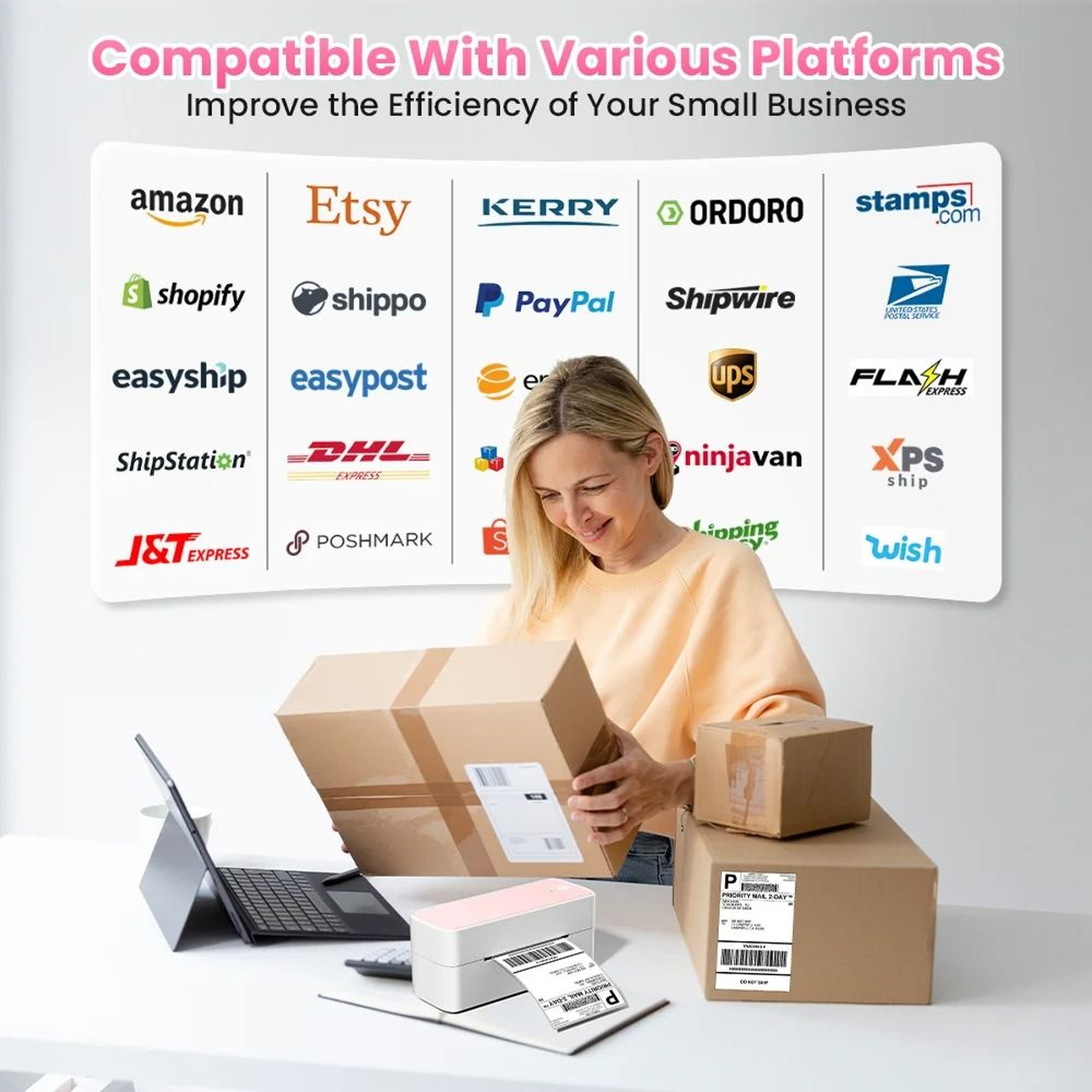 Phomemo 241 Bluetooth Wireless 4x6 Thermal Shipping Label Printer For IPhone Android Mac Windows 3