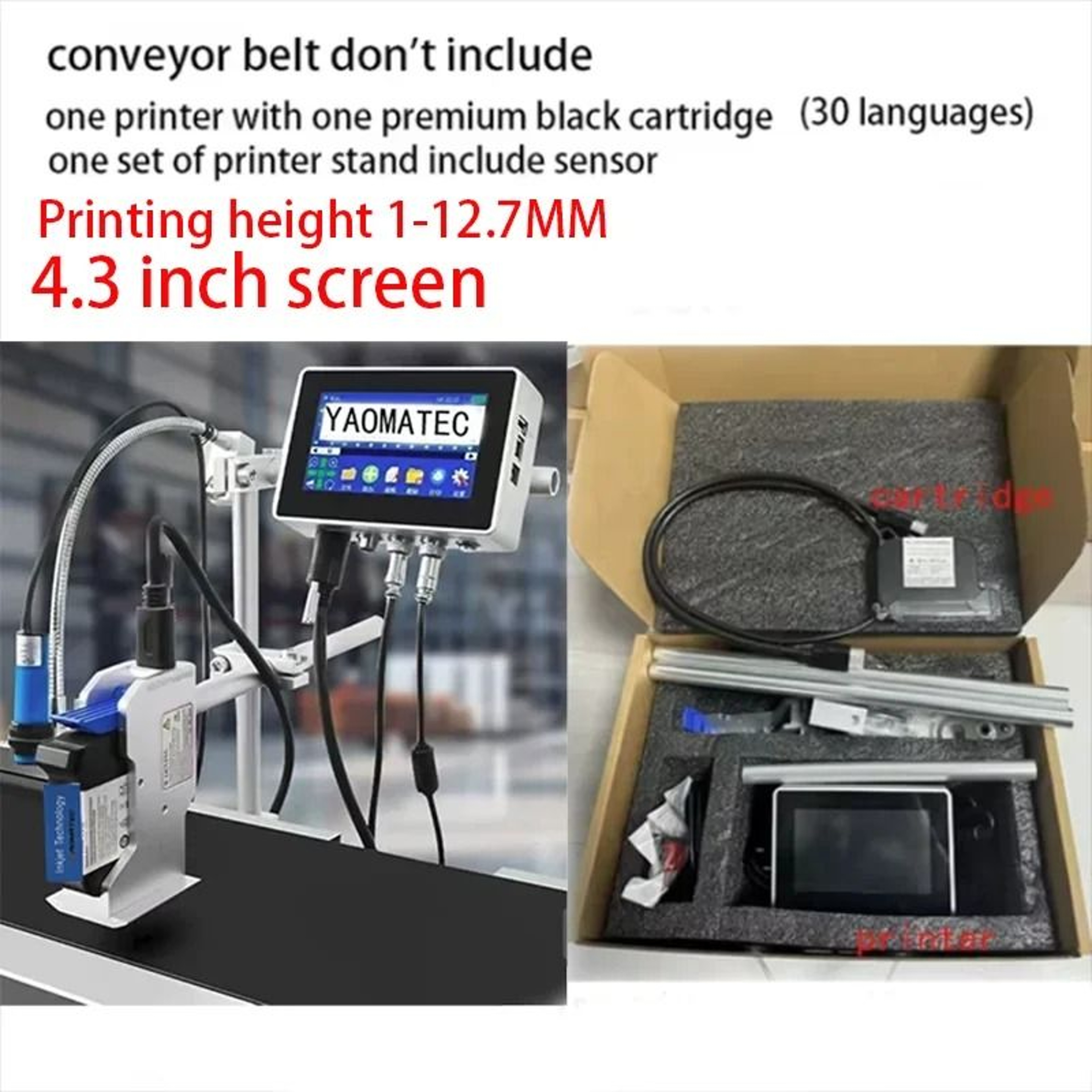 R Series 127mm 254mm Online Inkjet Printer 28 Languages TIJ Automatic Coding Machine 6