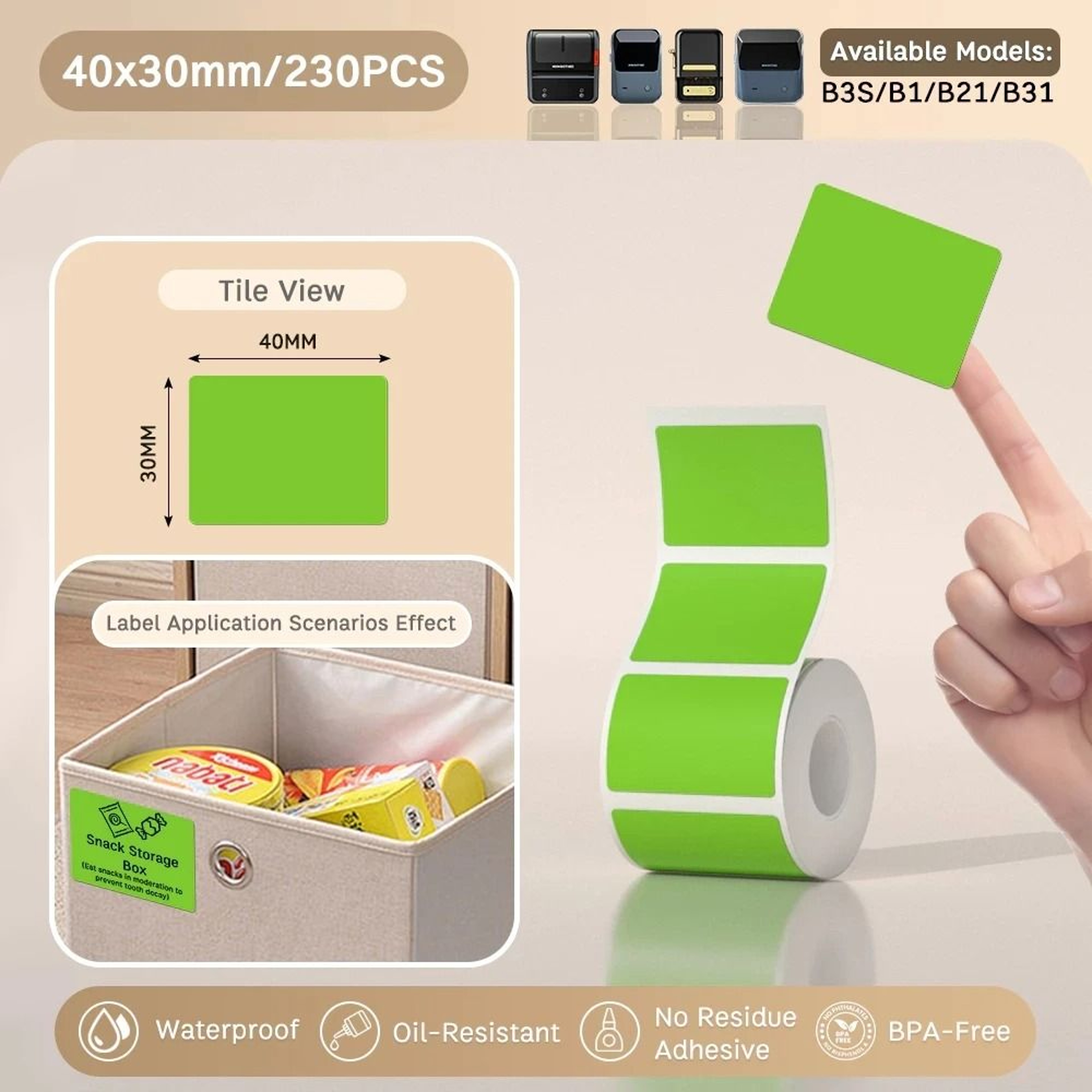 NIIMBOT B21 B203 B3S Thermal Label Printer Paper SelfAdhesive Waterproof  TearResistant Roll 4