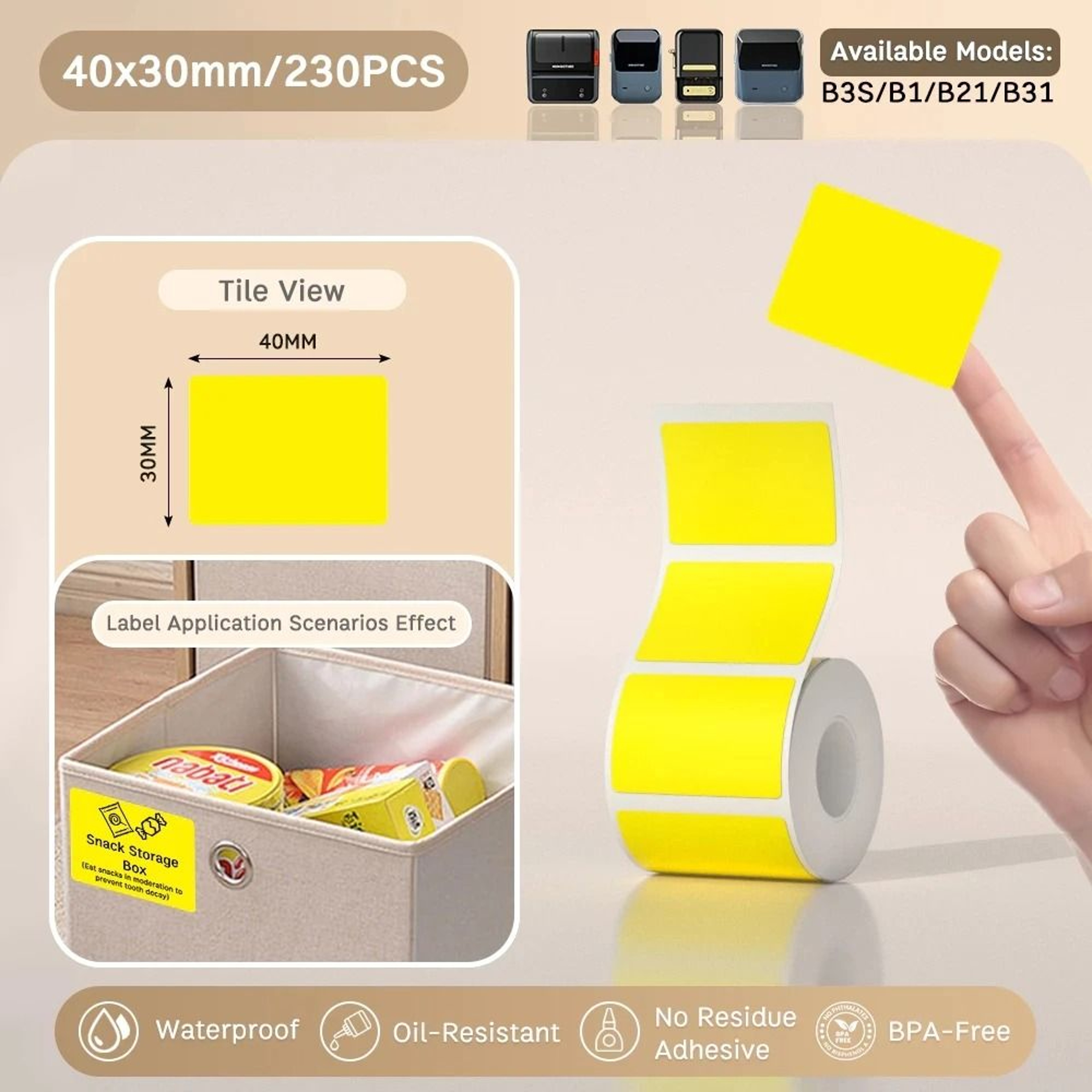 NIIMBOT B21 B203 B3S Thermal Label Printer Paper SelfAdhesive Waterproof  TearResistant Roll 19